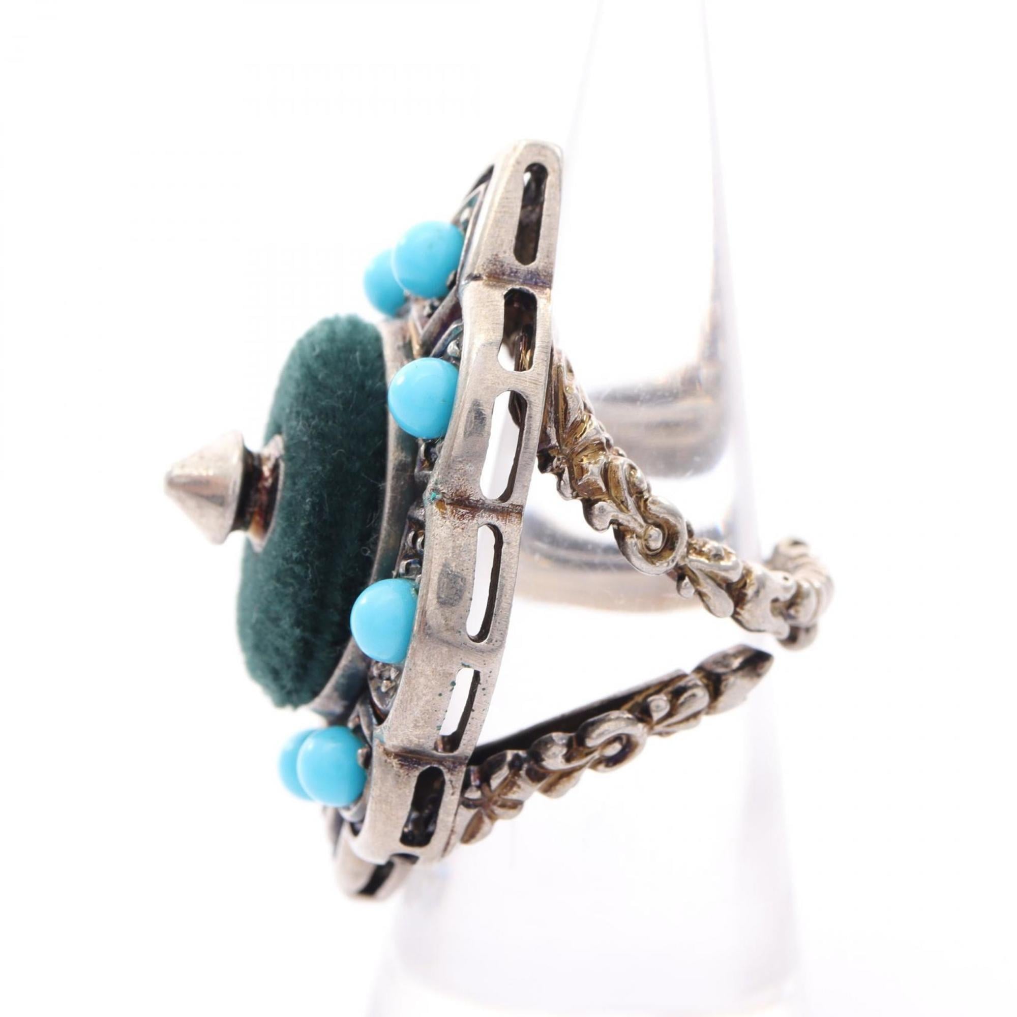 Ring Blue and Silver with Turquoise