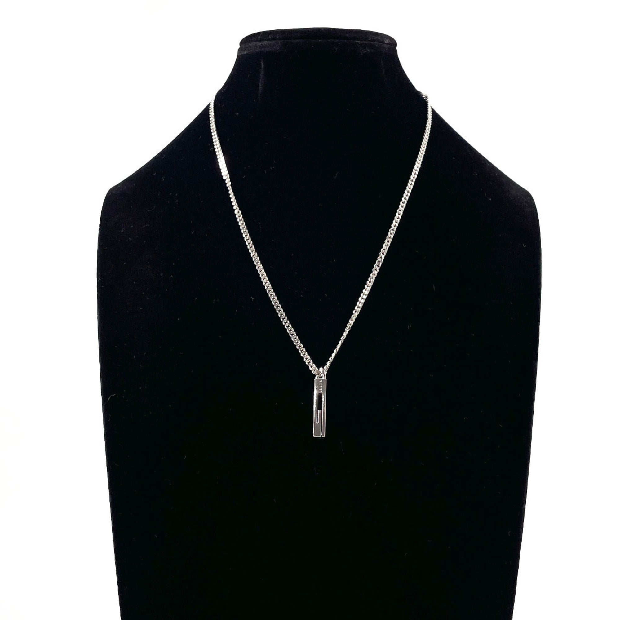 Cutout G Pendant Necklace Sterling Silver