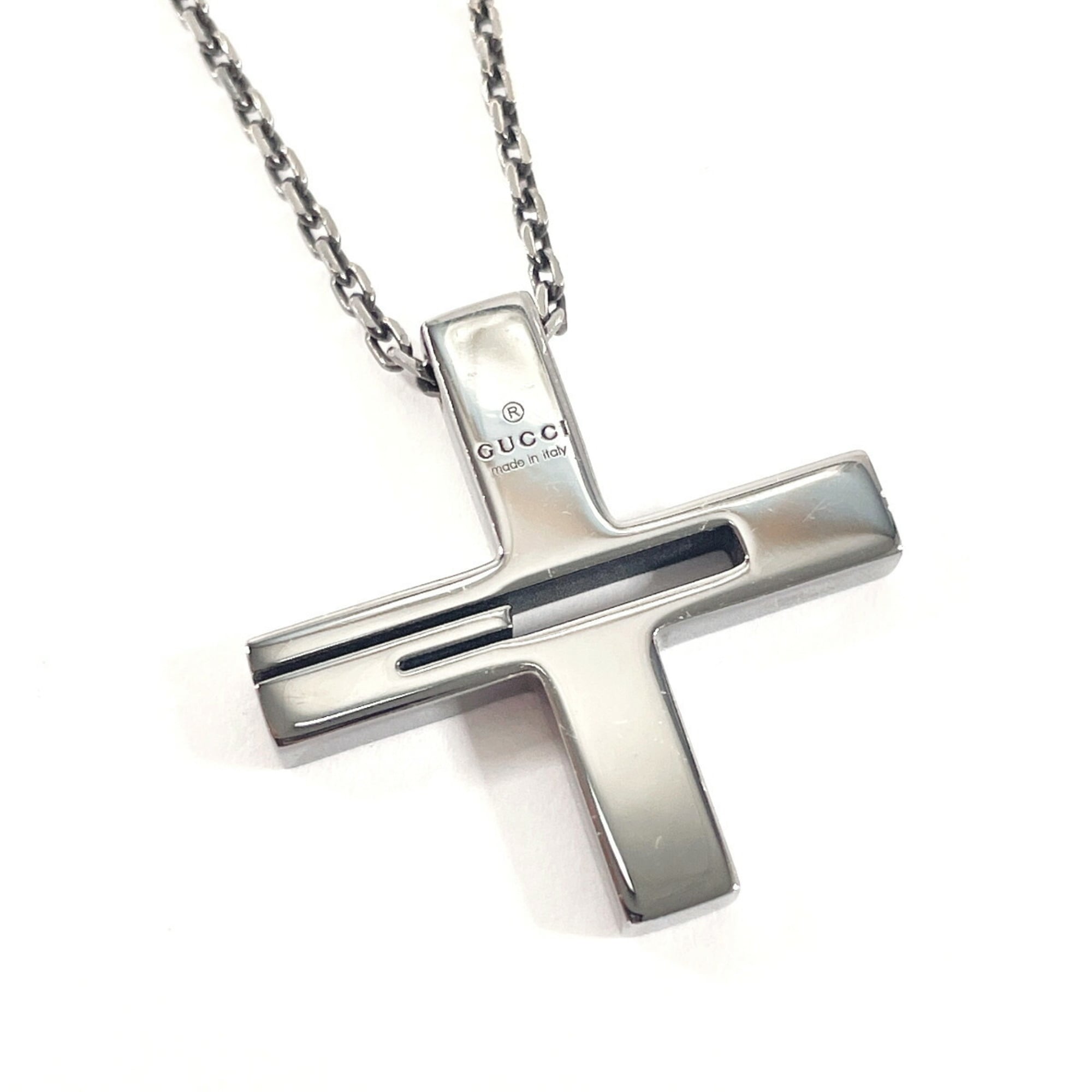 Cross Cutout Pendant Necklace Black Rhodium Plated Sterling Silver