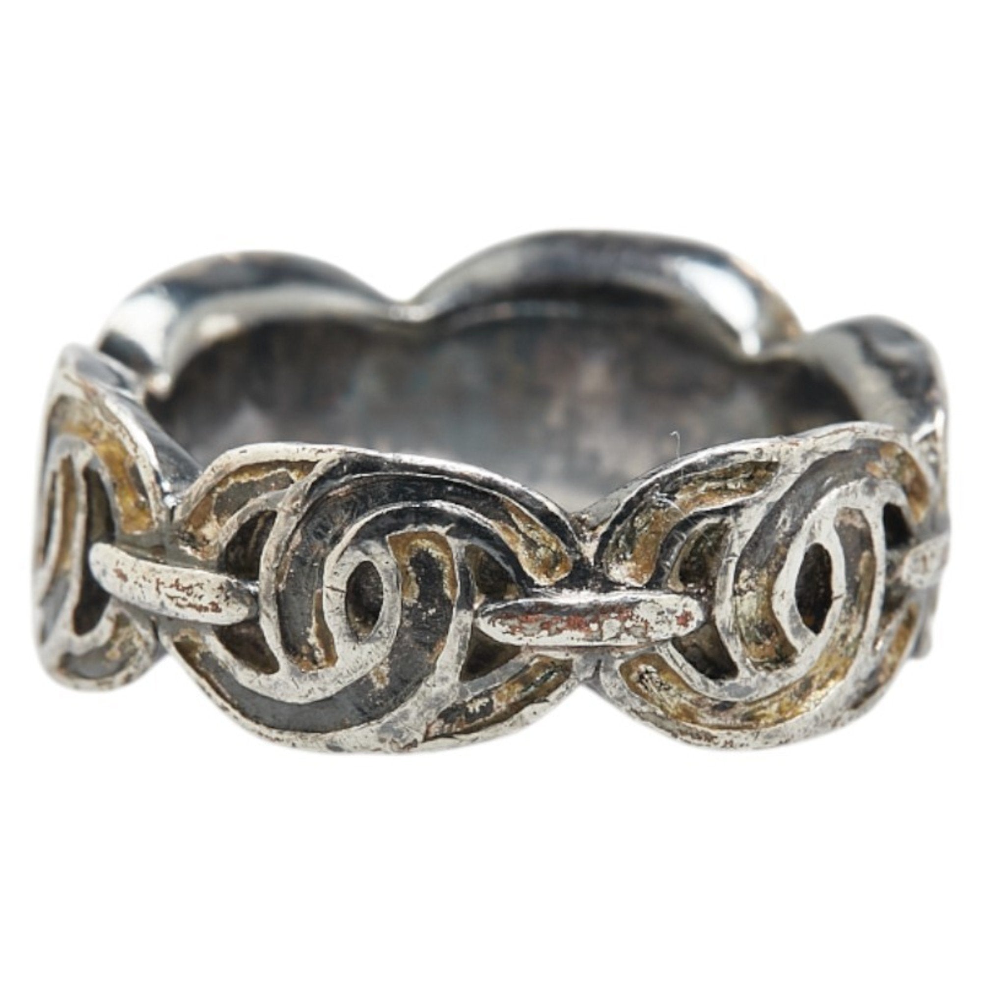 CC Logo Ring Silver-Tone Metal