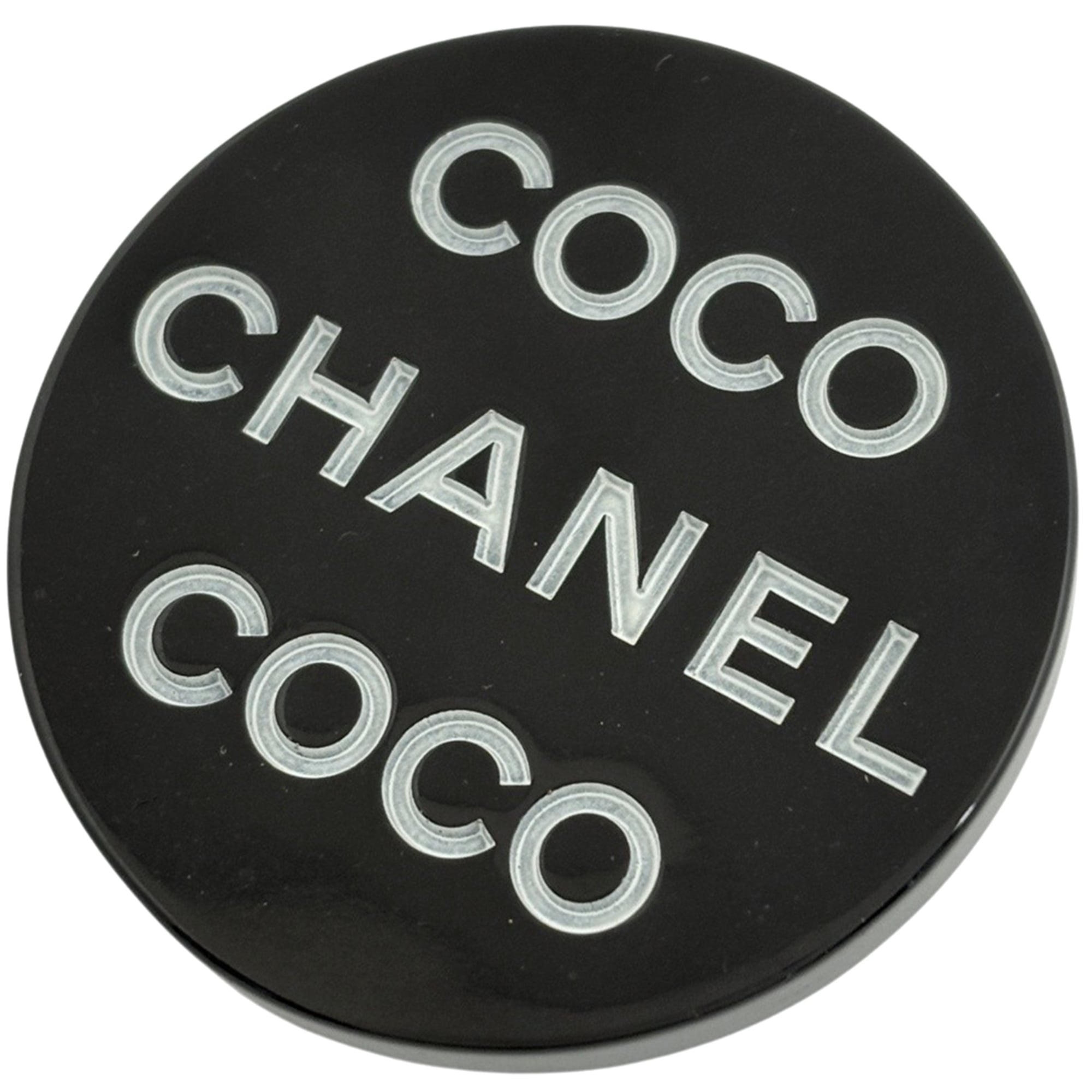 Pin Brooch Plastic Black