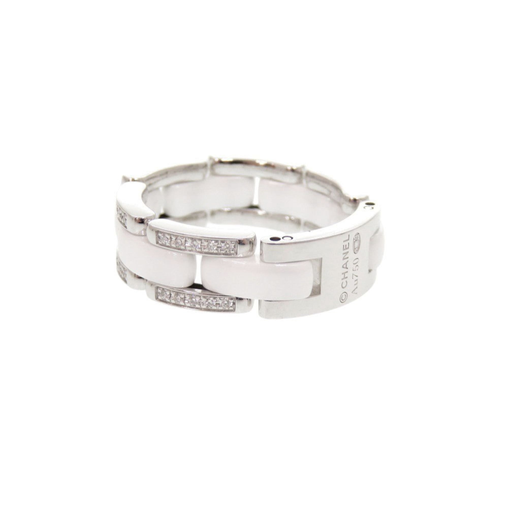 Ultra Collection Band Ring Ceramic and 18K White Gold with Diamond