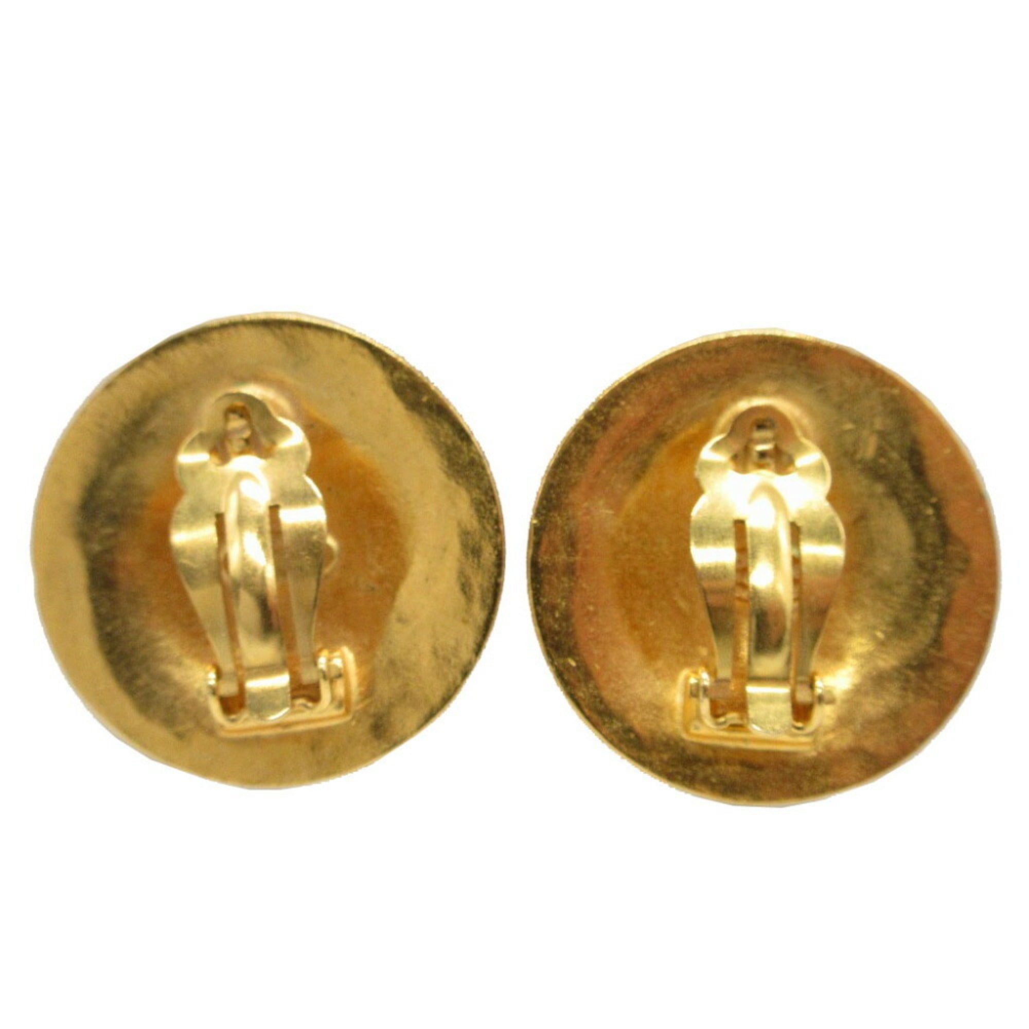 CC Logo Clip-On Earrings Gold-Tone Metal Gold-Tone Metal