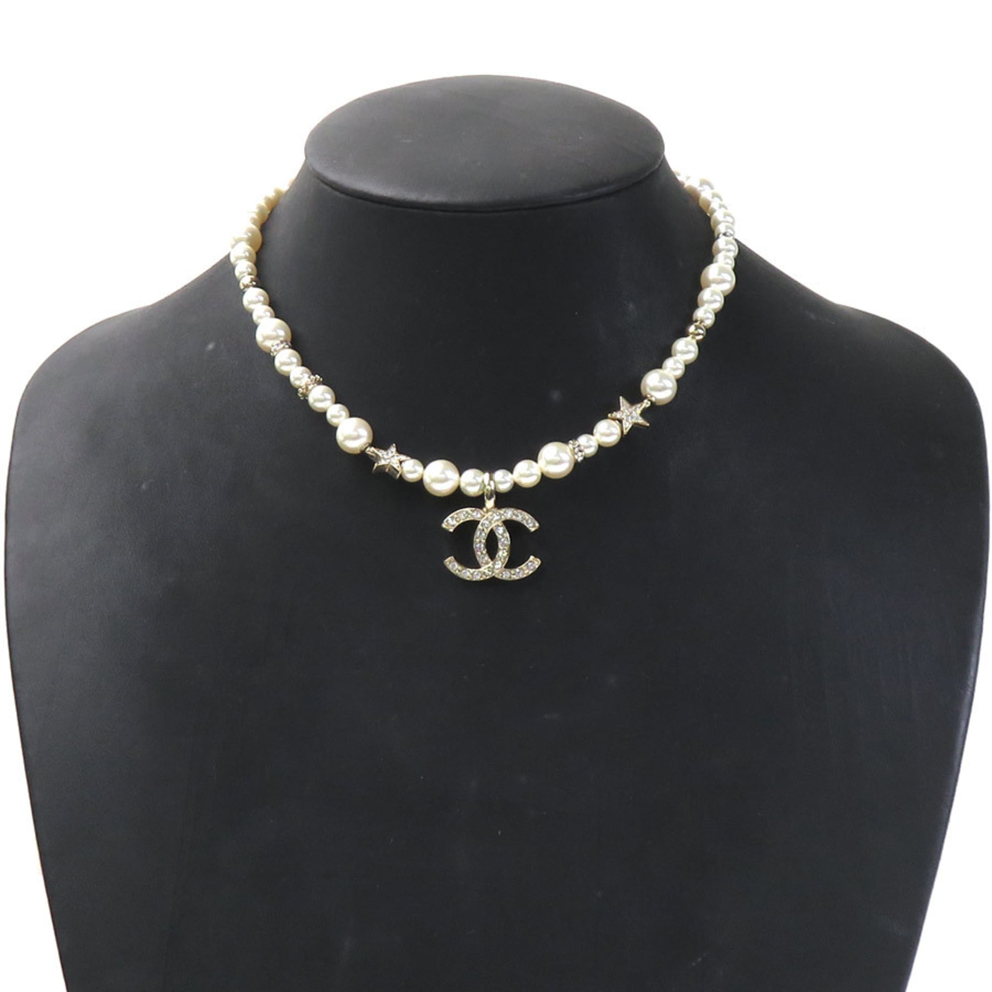 CC Logo Star Pendant Necklace Gold-Tone Metal