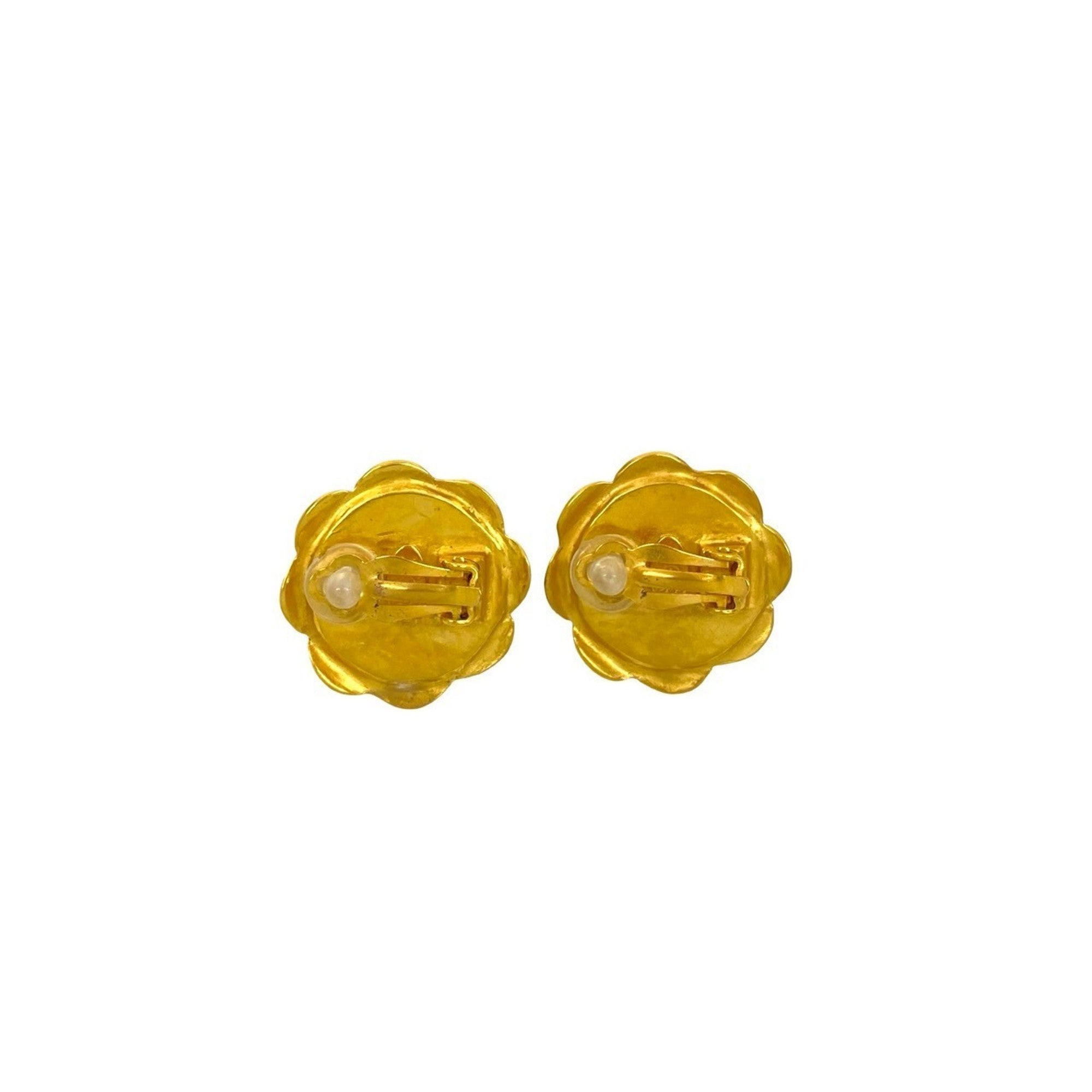 CC Logo Clip-On Earrings Metal Gold-Tone Metal