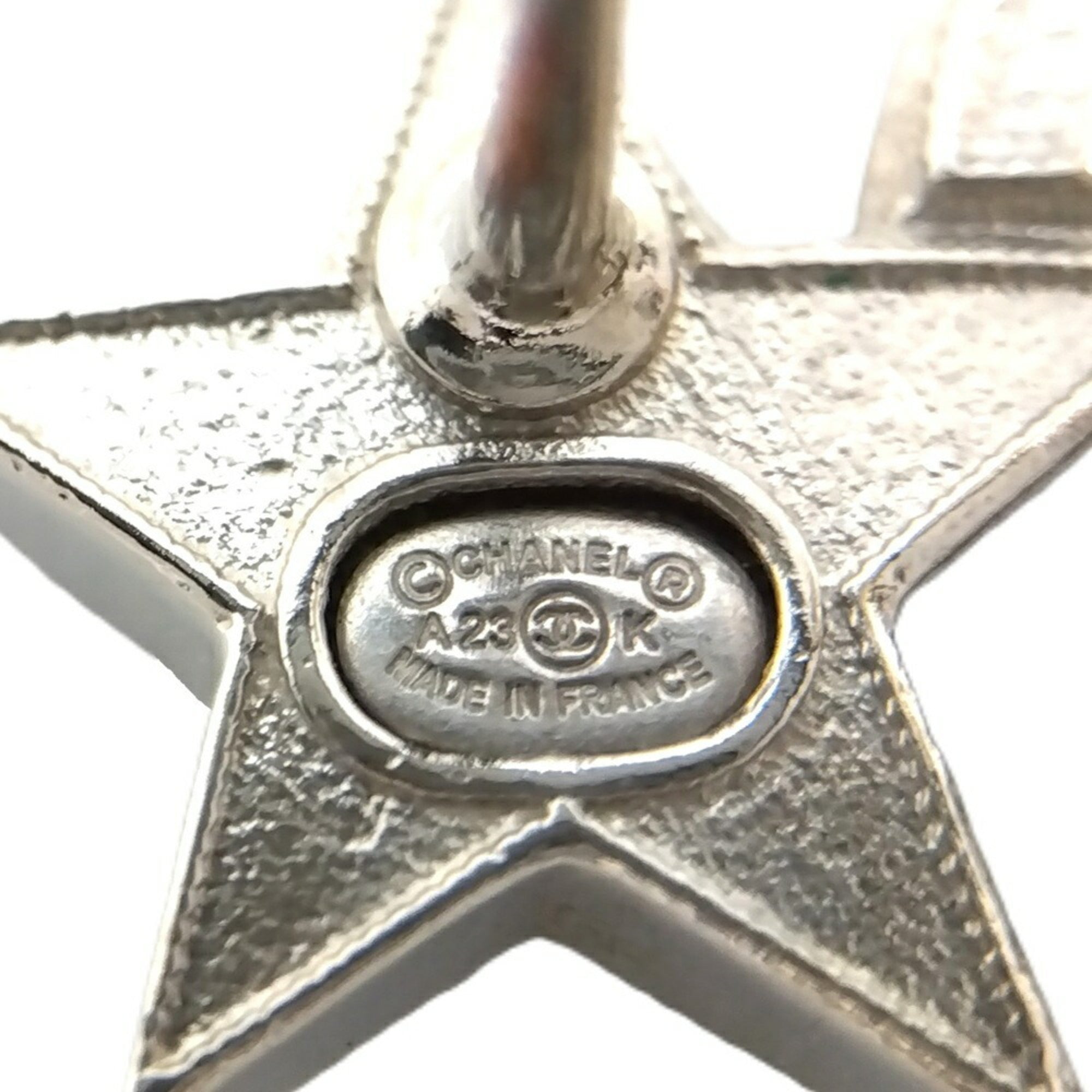CC Logo Star Earrings Sterling Silver Silver-Tone Metal