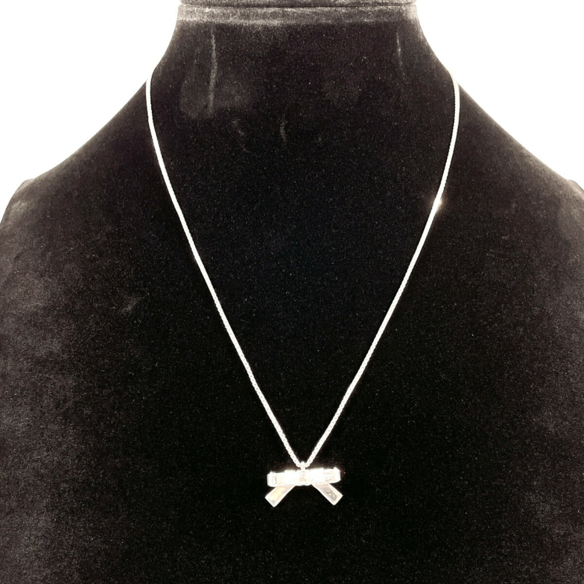 Ribbon Pendant Necklace Sterling Silver