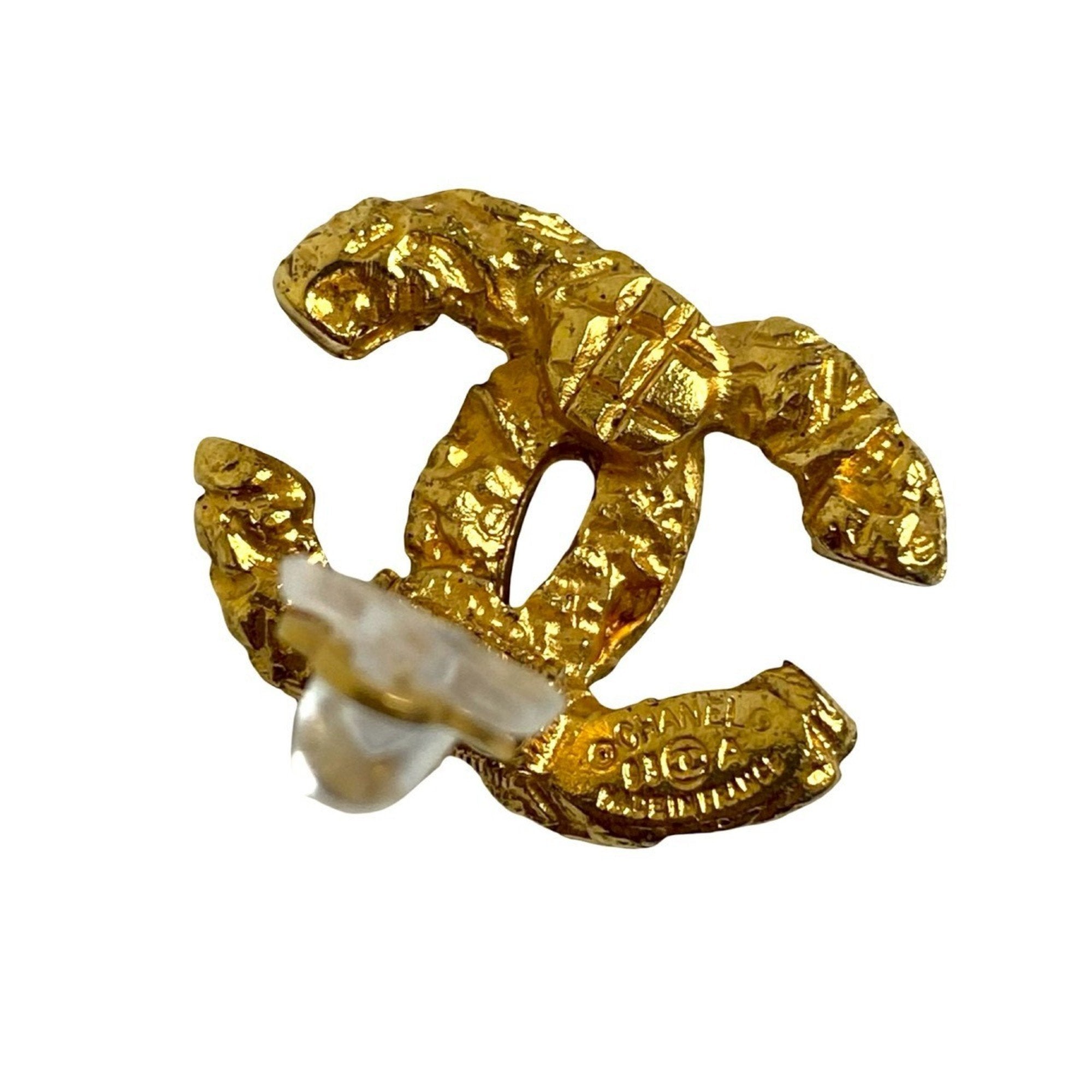 CC Logo Earrings Metal Gold-Tone Metal