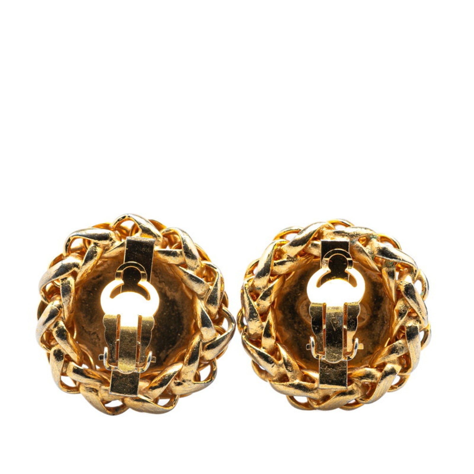 CC Logo Clip-On Earrings Metal Gold-Tone Metal
