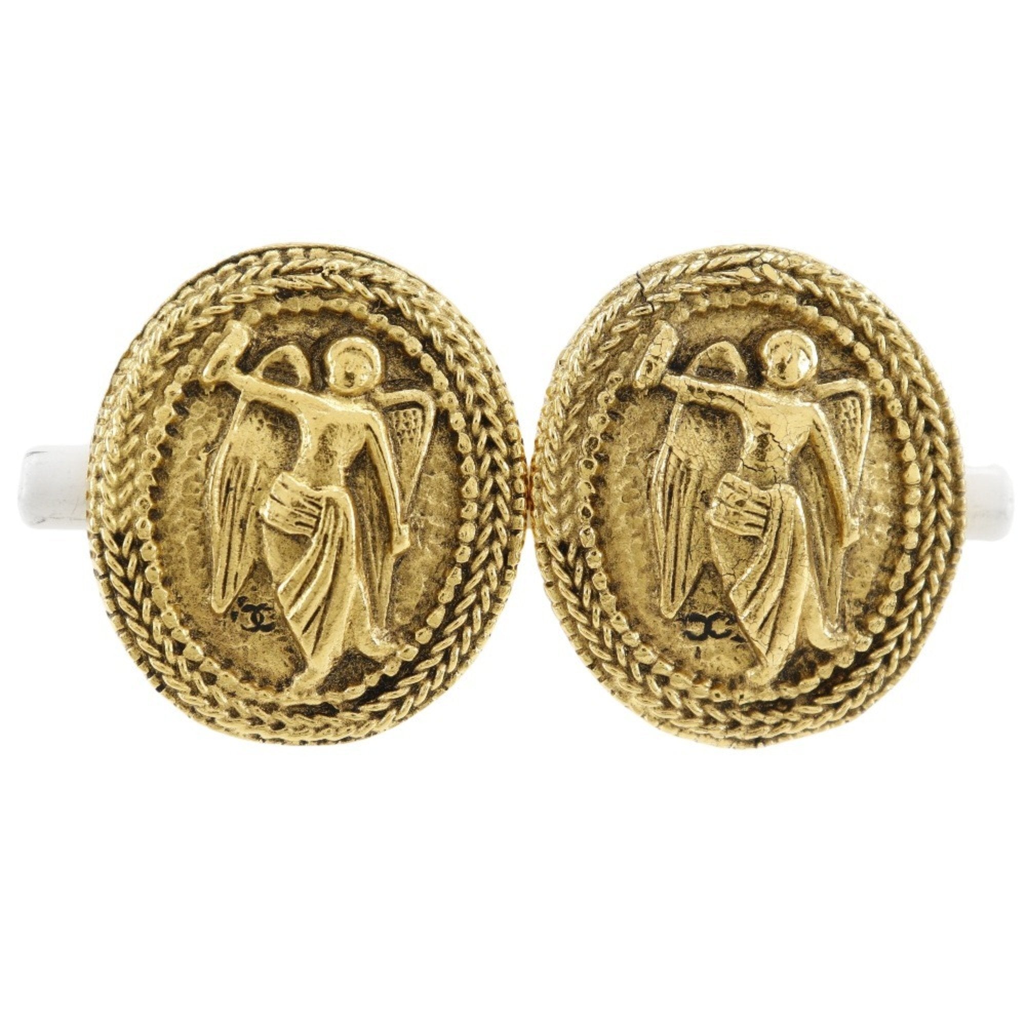 CC Logo Clip-On Earrings Metal Gold-Tone Metal