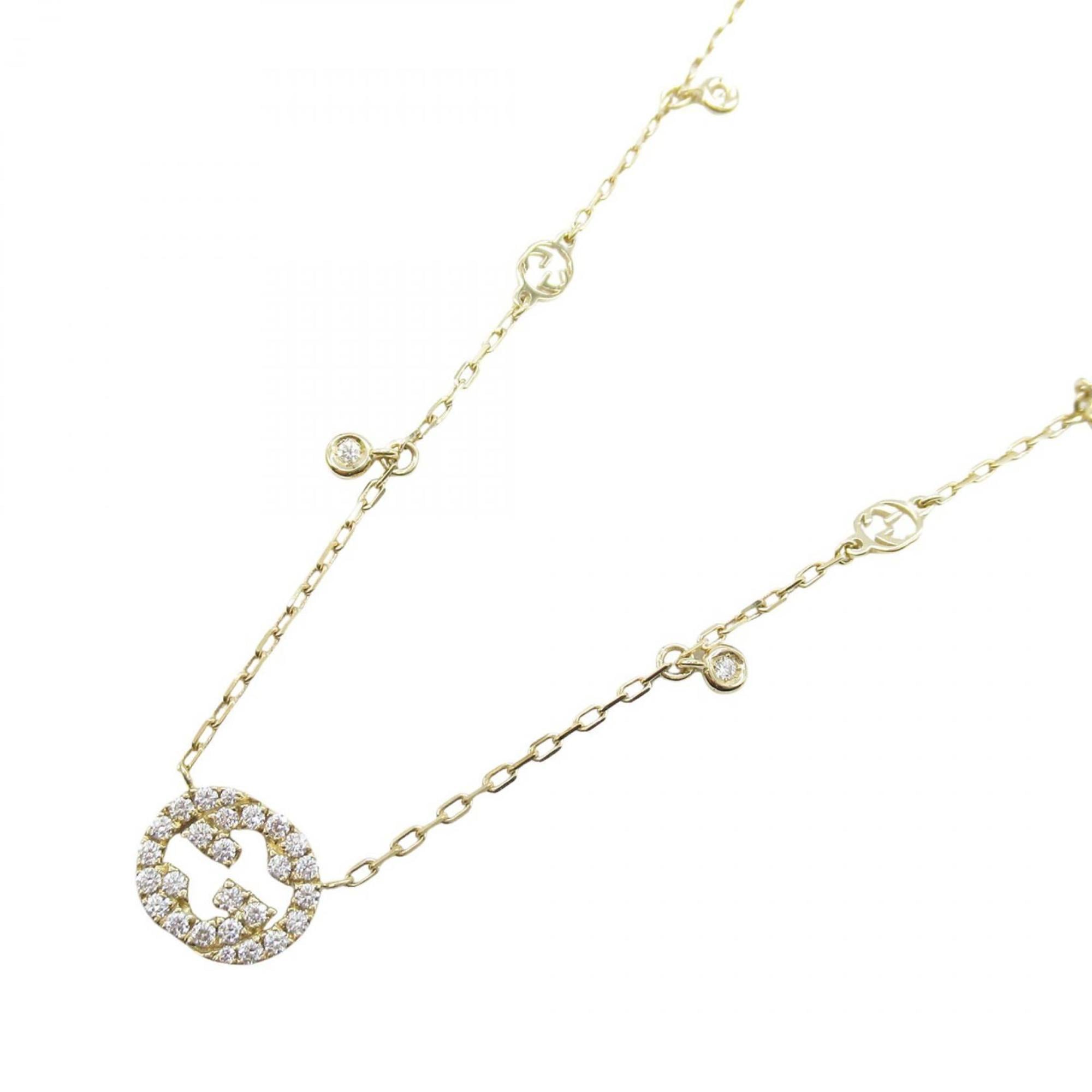 Interlocking Pendant Necklace 18K Yellow Gold with Diamonds
