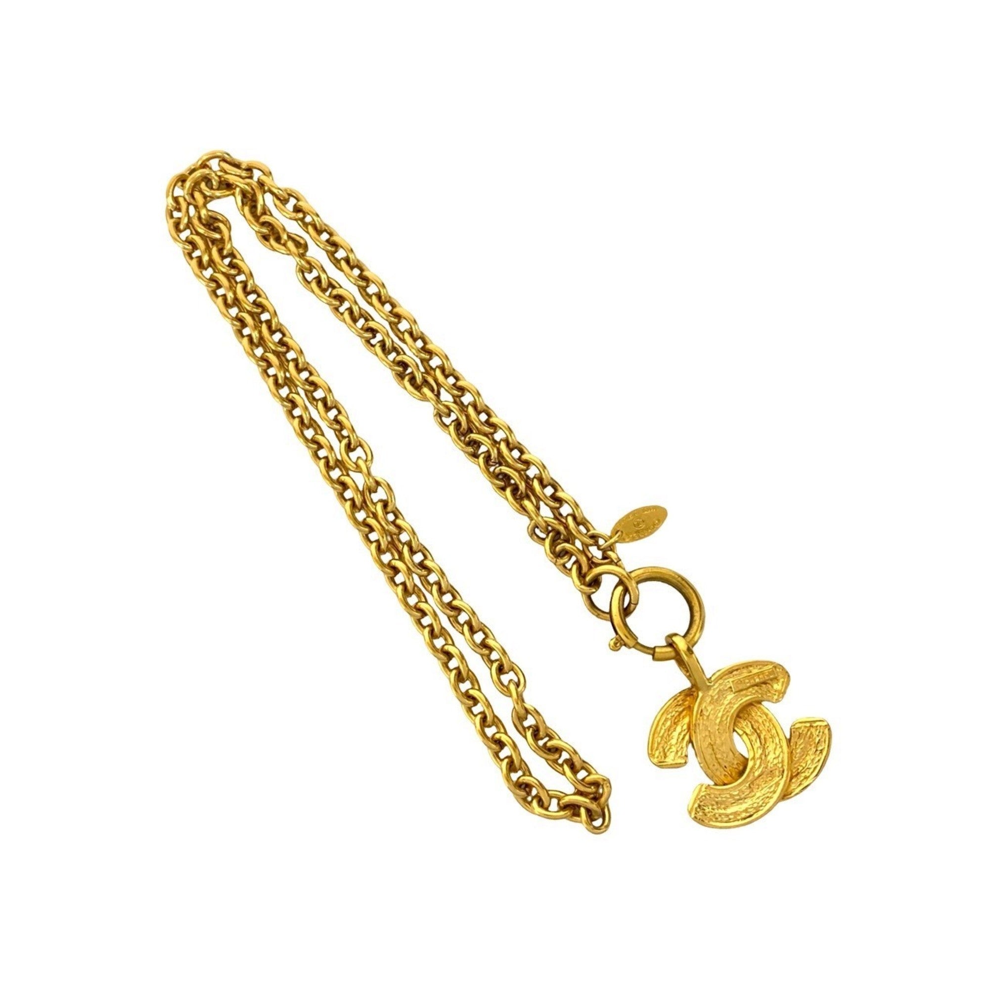CC Logo Chain Pendant Necklace Metal