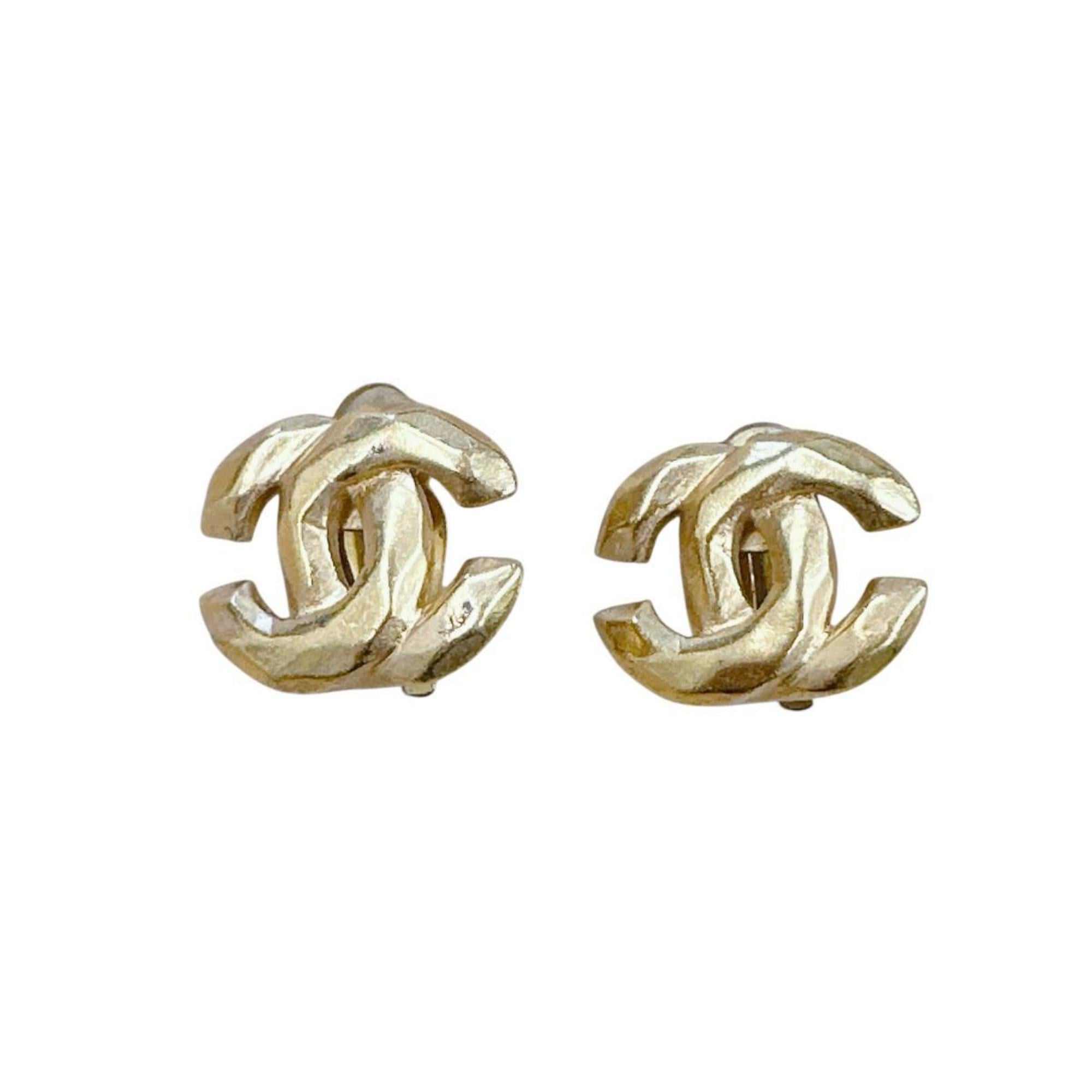 CC Logo Clip-On Earrings Gold-Tone Metal Gold-Tone Metal