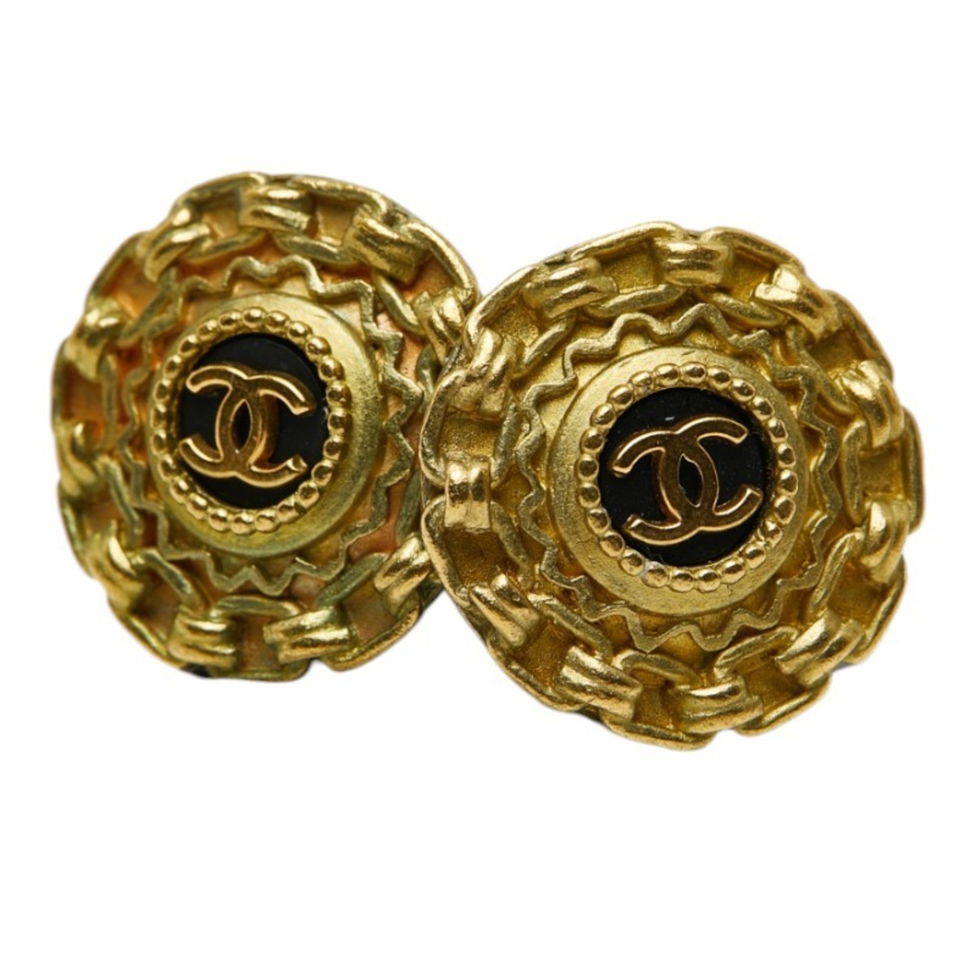 CC Logo Clip-On Earrings Metal Gold-Tone Metal