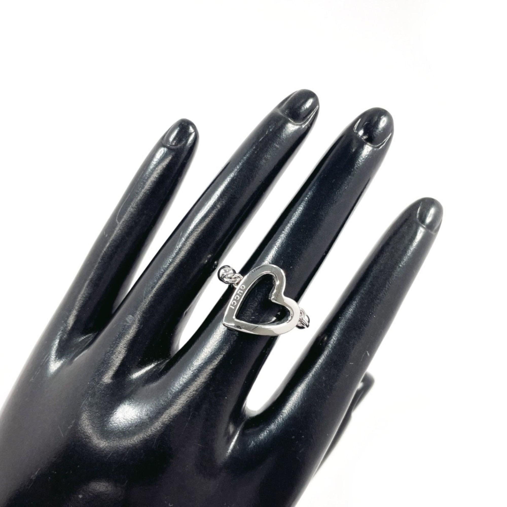 Heart Ball Chain Ring Sterling Silver