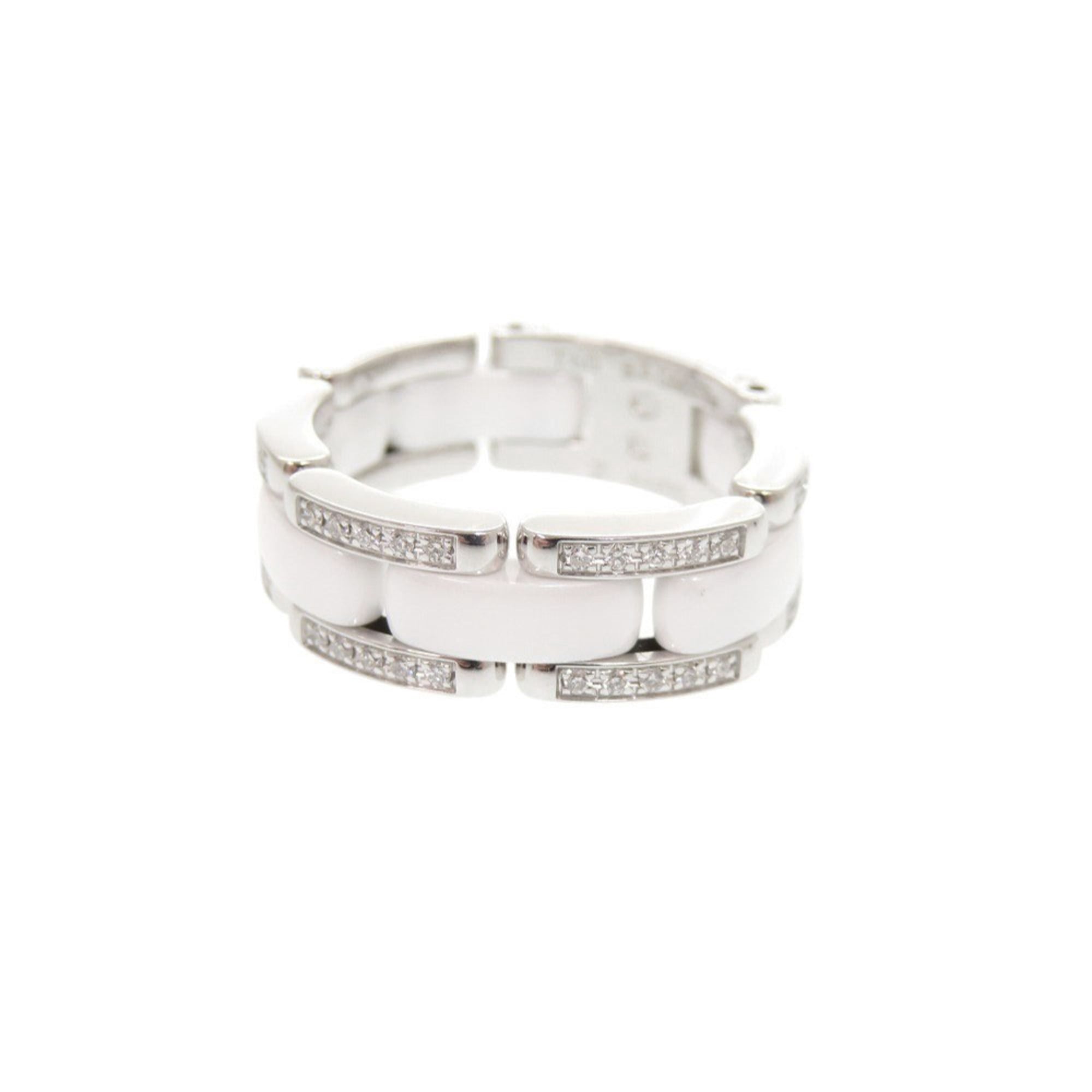 Ultra Collection Band Ring Ceramic and 18K White Gold with Diamond