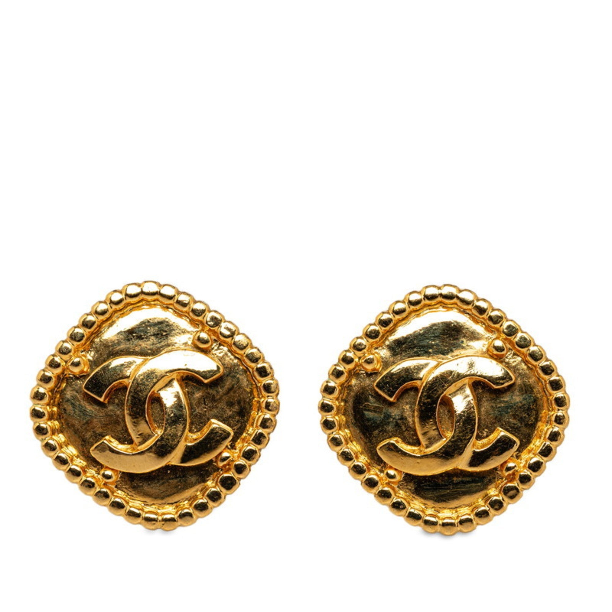 CC Logo Earrings Metal Gold-Tone Metal