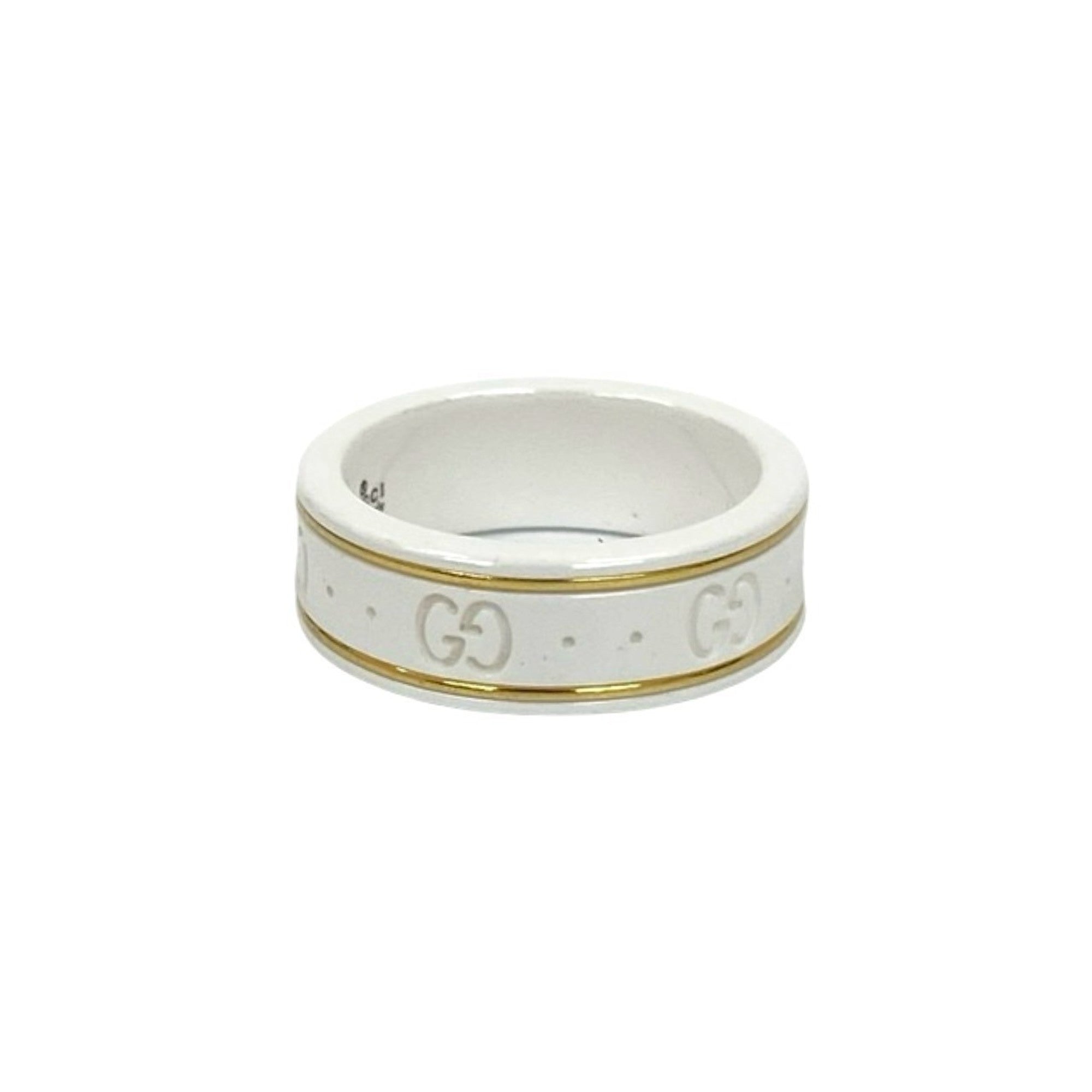 GG Icon Ring Ceramic Gold and White