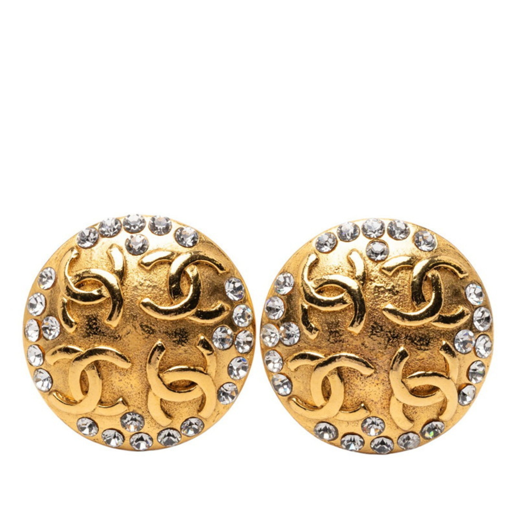 CC Logo Clip-On Earrings Metal Gold-Tone Metal