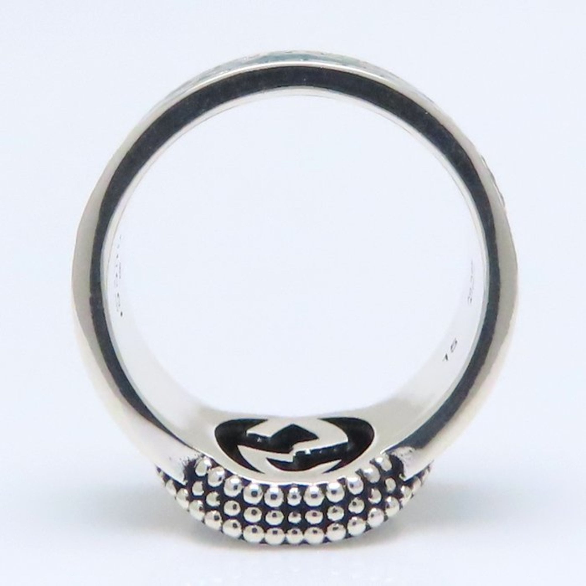 Interlocking G Ring Sterling Silver with Turquoise and Enamel