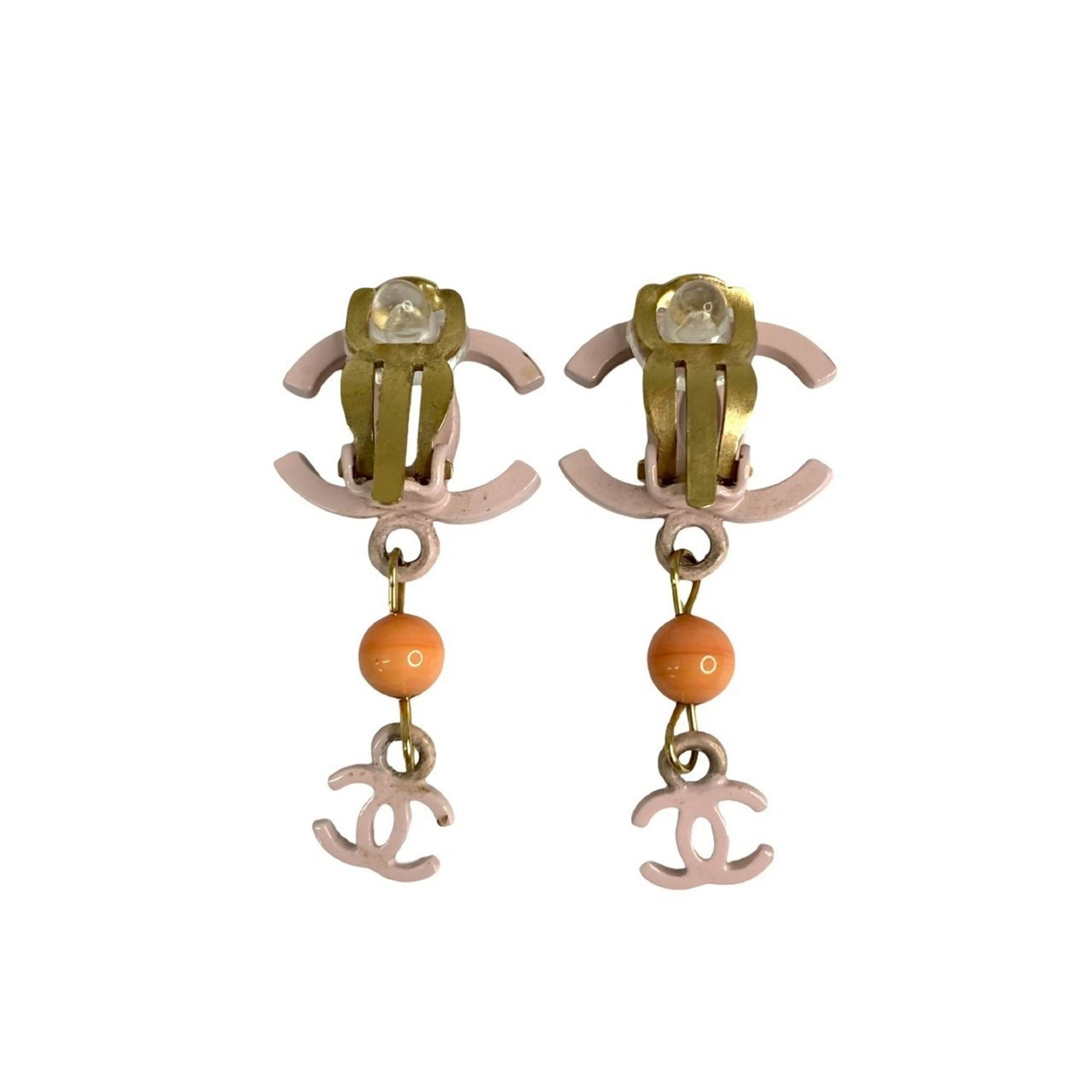 CC Logo Clip-On Earrings Metal Gold-Tone Metal