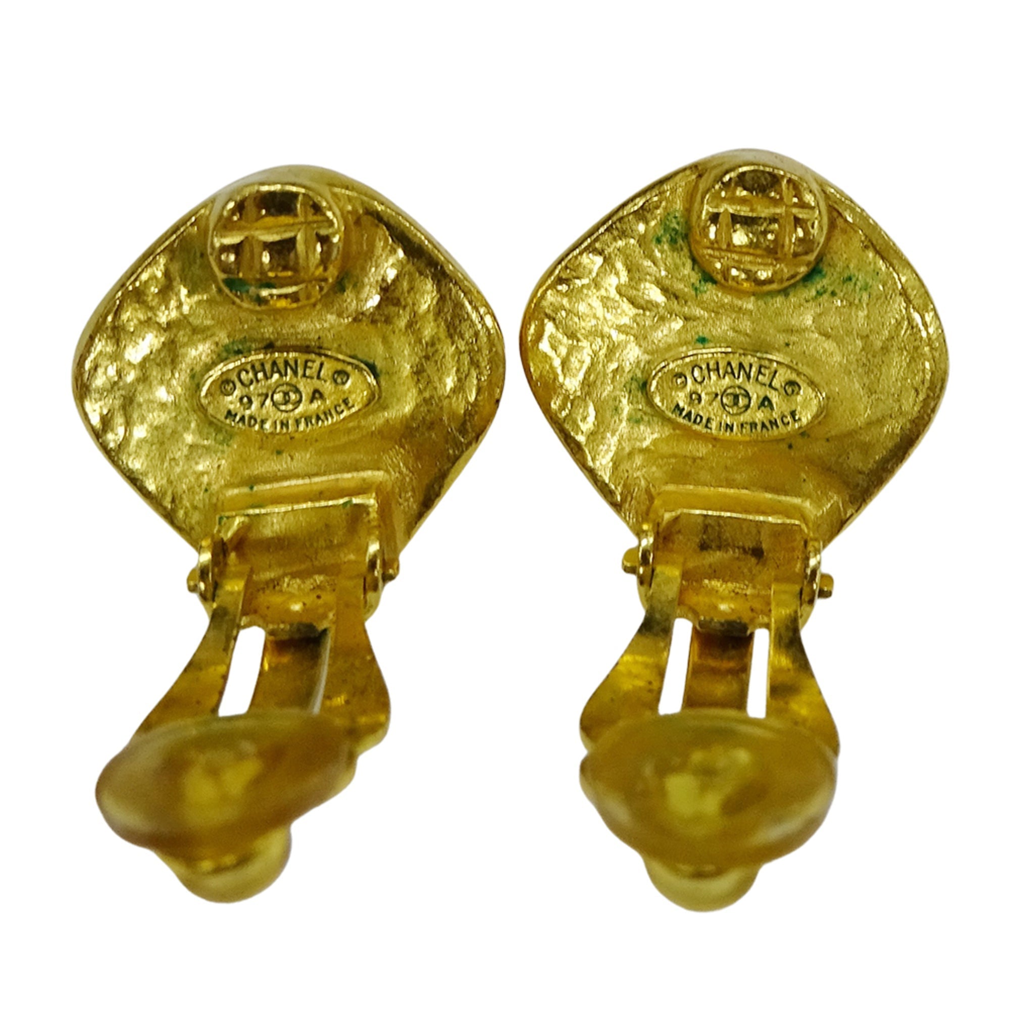 CC Logo Clip-On Earrings Metal Gold-Tone Metal