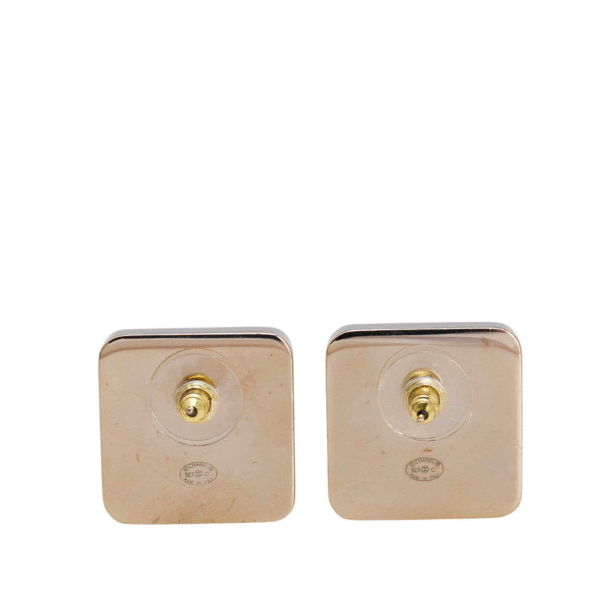 CC Logo Stud Earrings Gold-Tone Metal Gold-Tone Metal