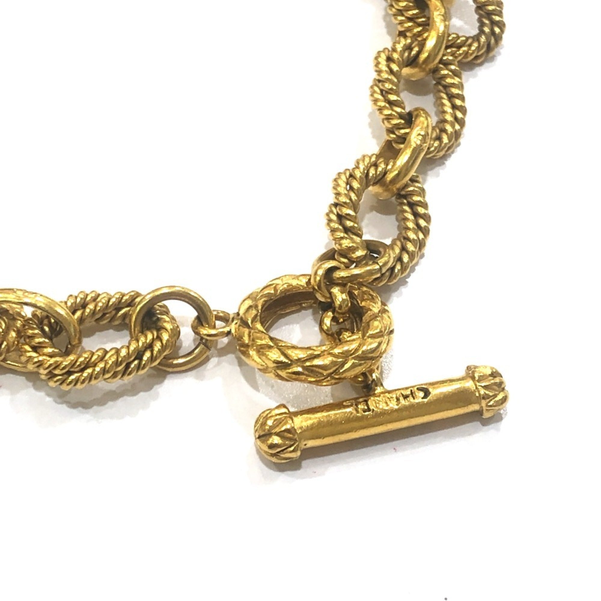 CC Logo Chain Pendant Necklace Metal