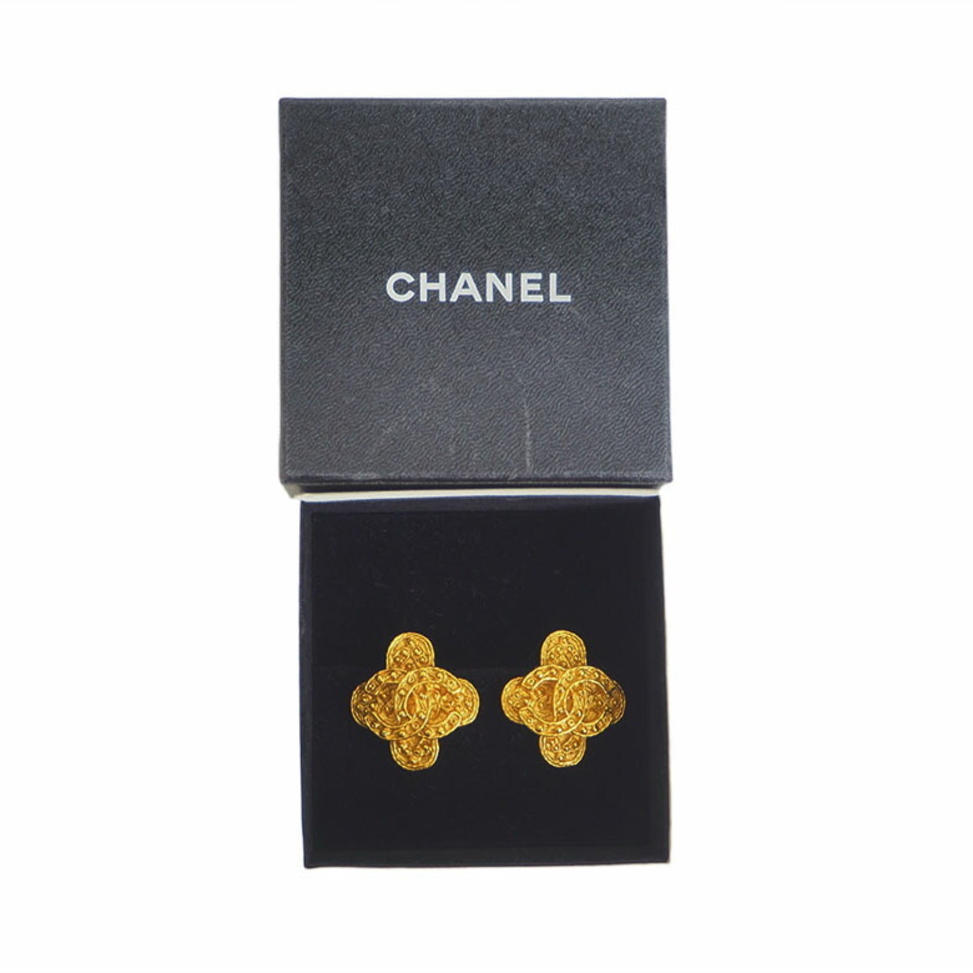 Vintage Earrings Gold-Tone Metal