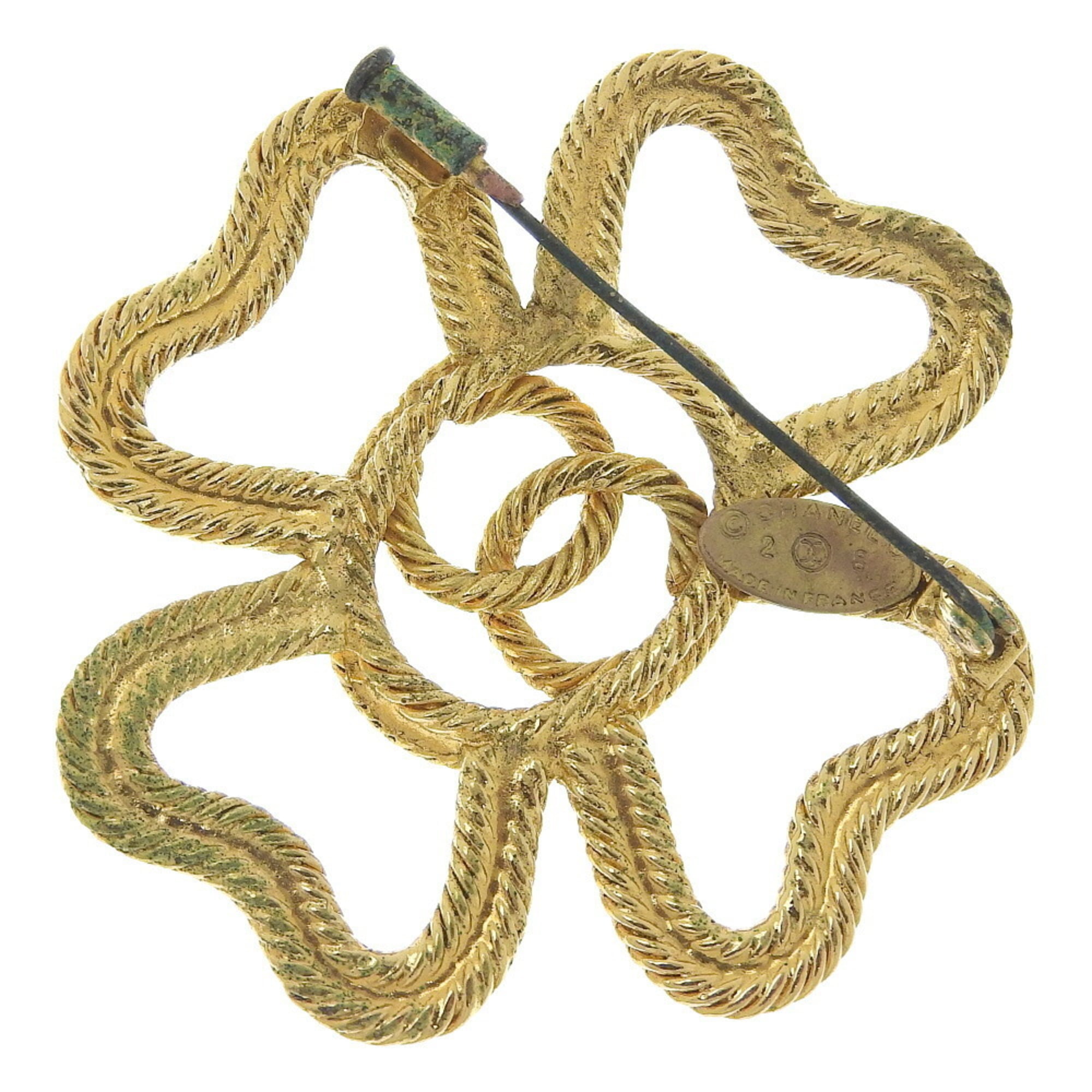 CC Logo Clover Brooch Metal