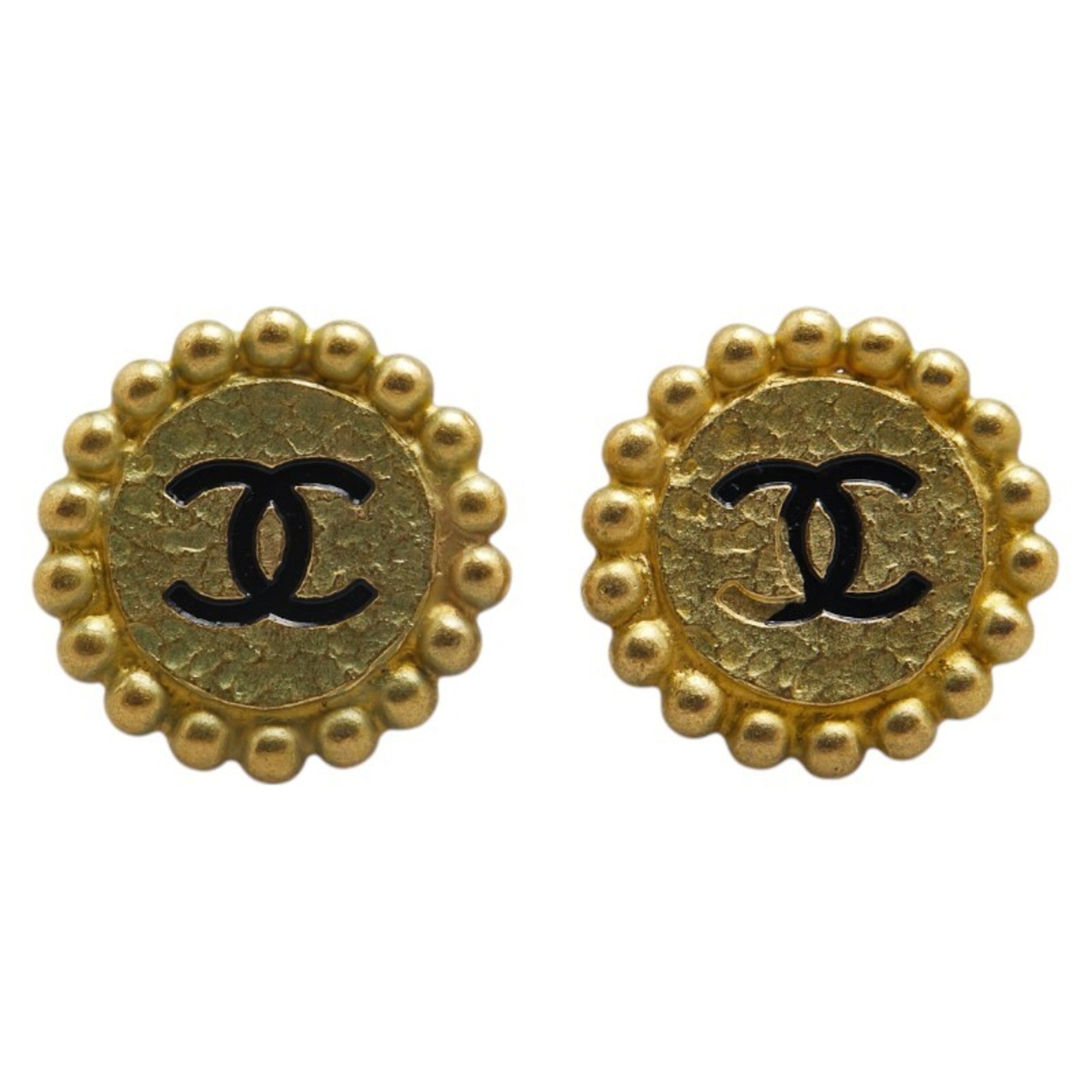 CC Logo Clip-On Earrings Metal Gold-Tone Metal