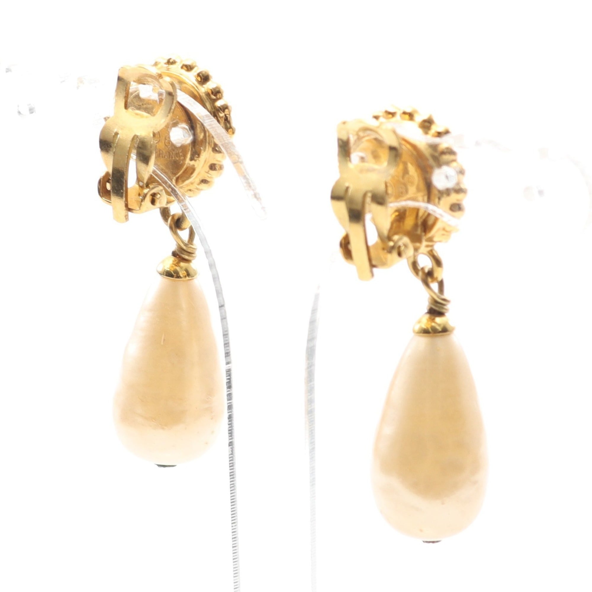 Earrings Pearl Gold-Tone Metal