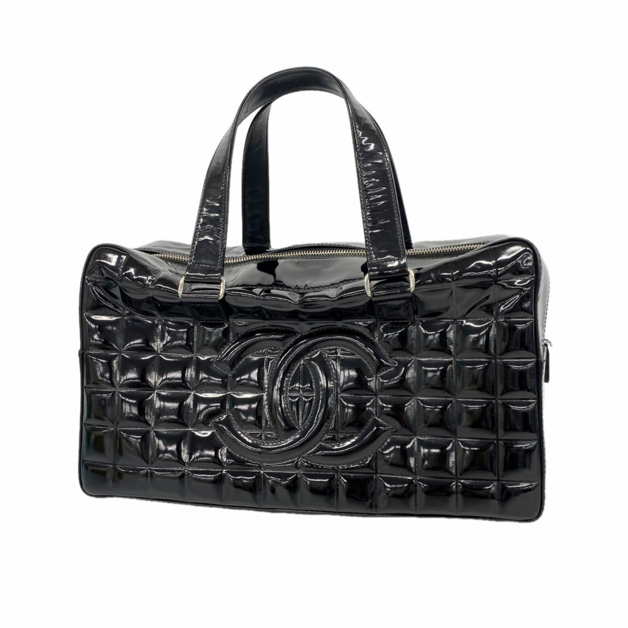 Chocolate Bar CC Bowler Bag Quilted Patent Large