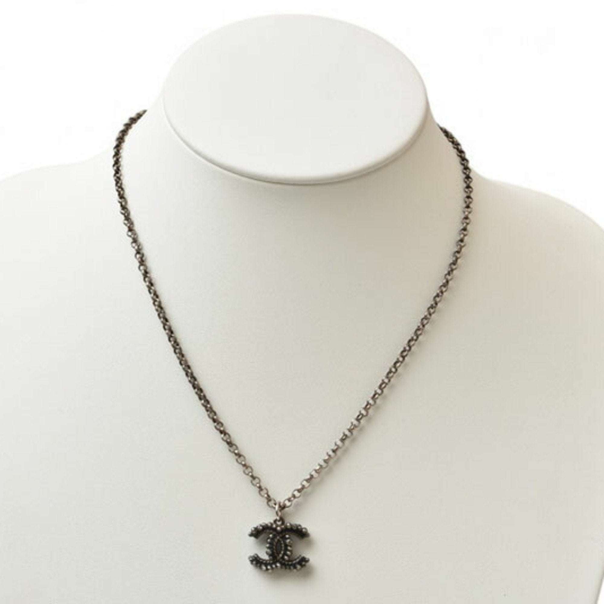 Pendant Necklace Gold and Rhinestone