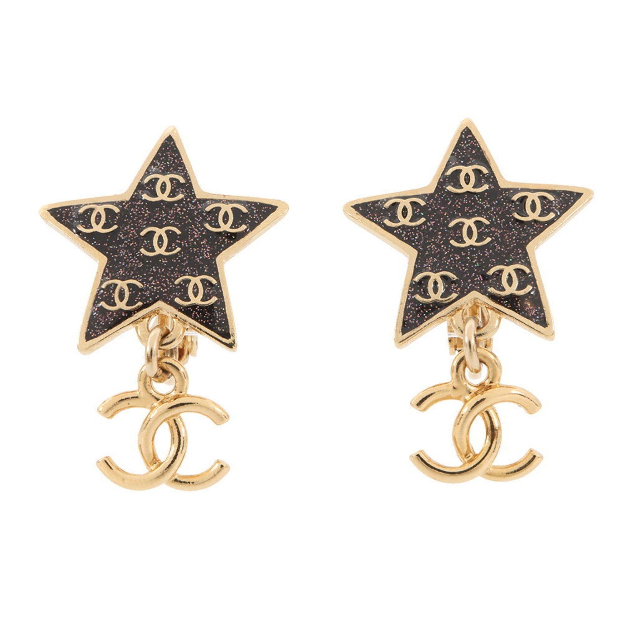 CC Logo Star Clip-On Earrings Metal