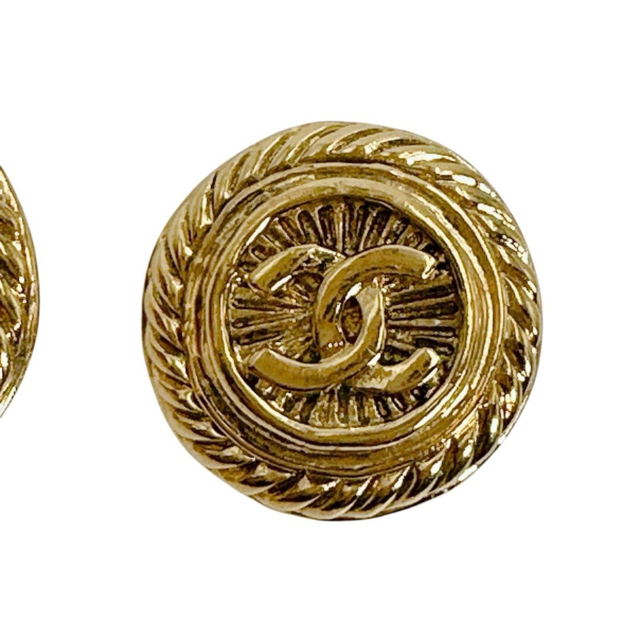 CC Logo Clip-On Earrings Gold-Tone Metal Gold-Tone Metal