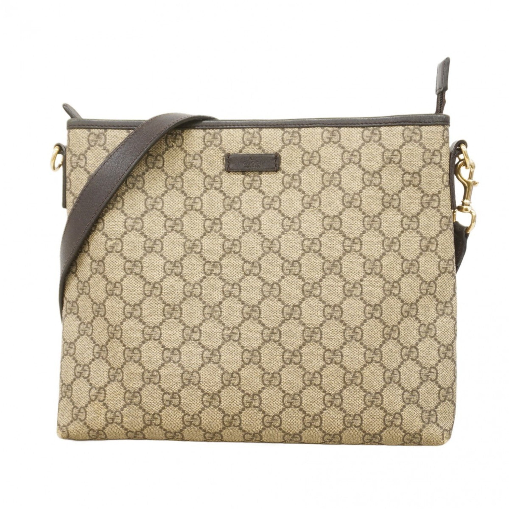 Zip Top Messenger Bag GG Coated Canvas Medium