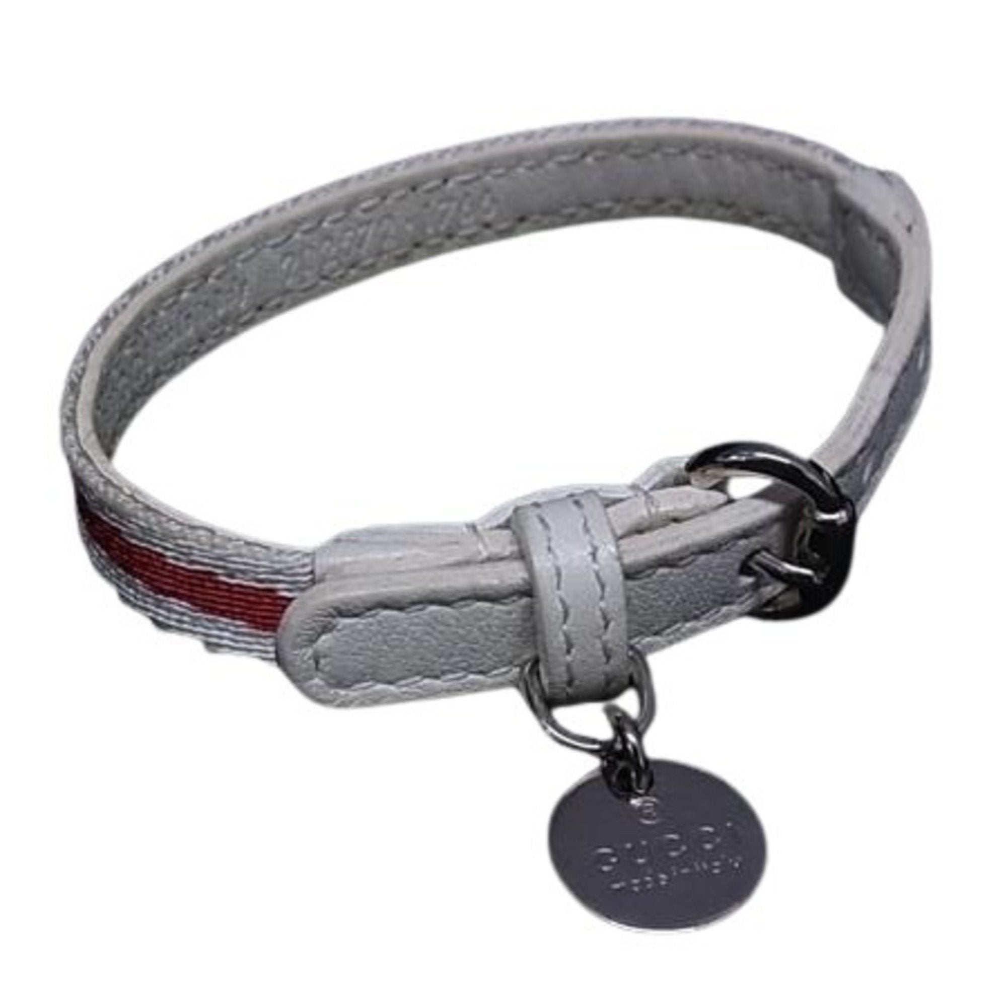 Charity Bracelet Canvas and Leather White and Red