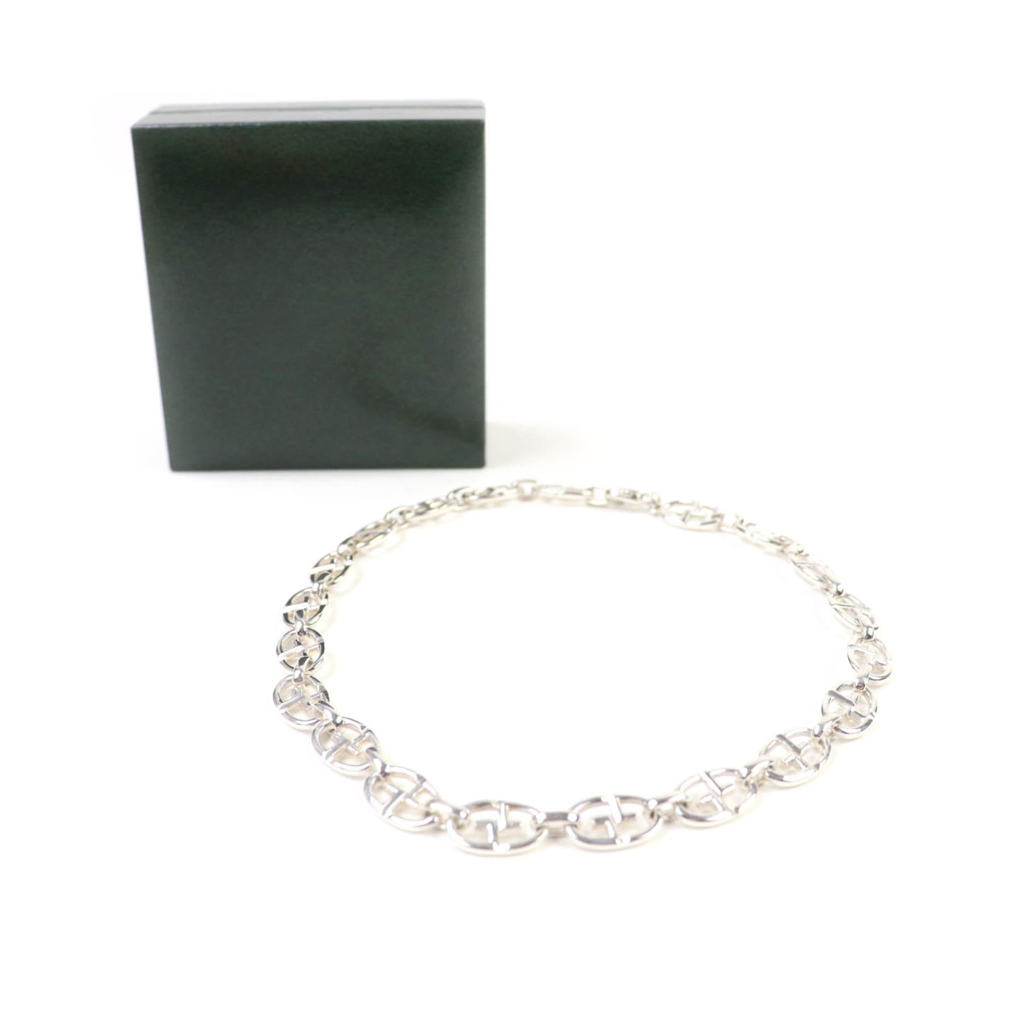 Vintage Double G Anchor Chain Necklace Sterling Silver