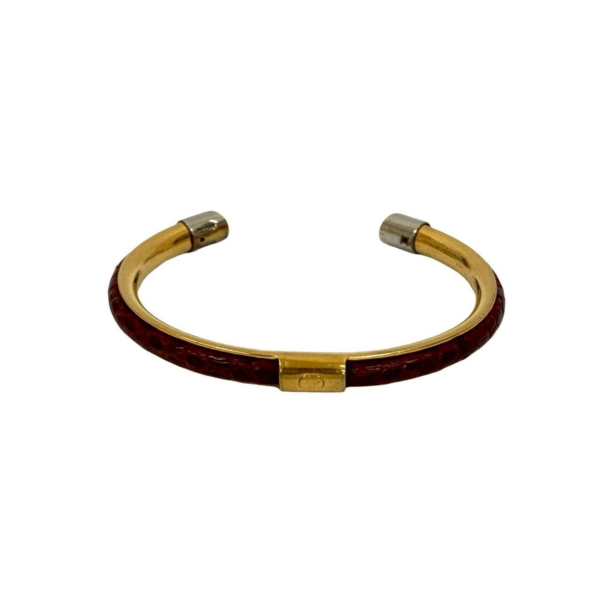 Bangle Bracelet Gold and Leather