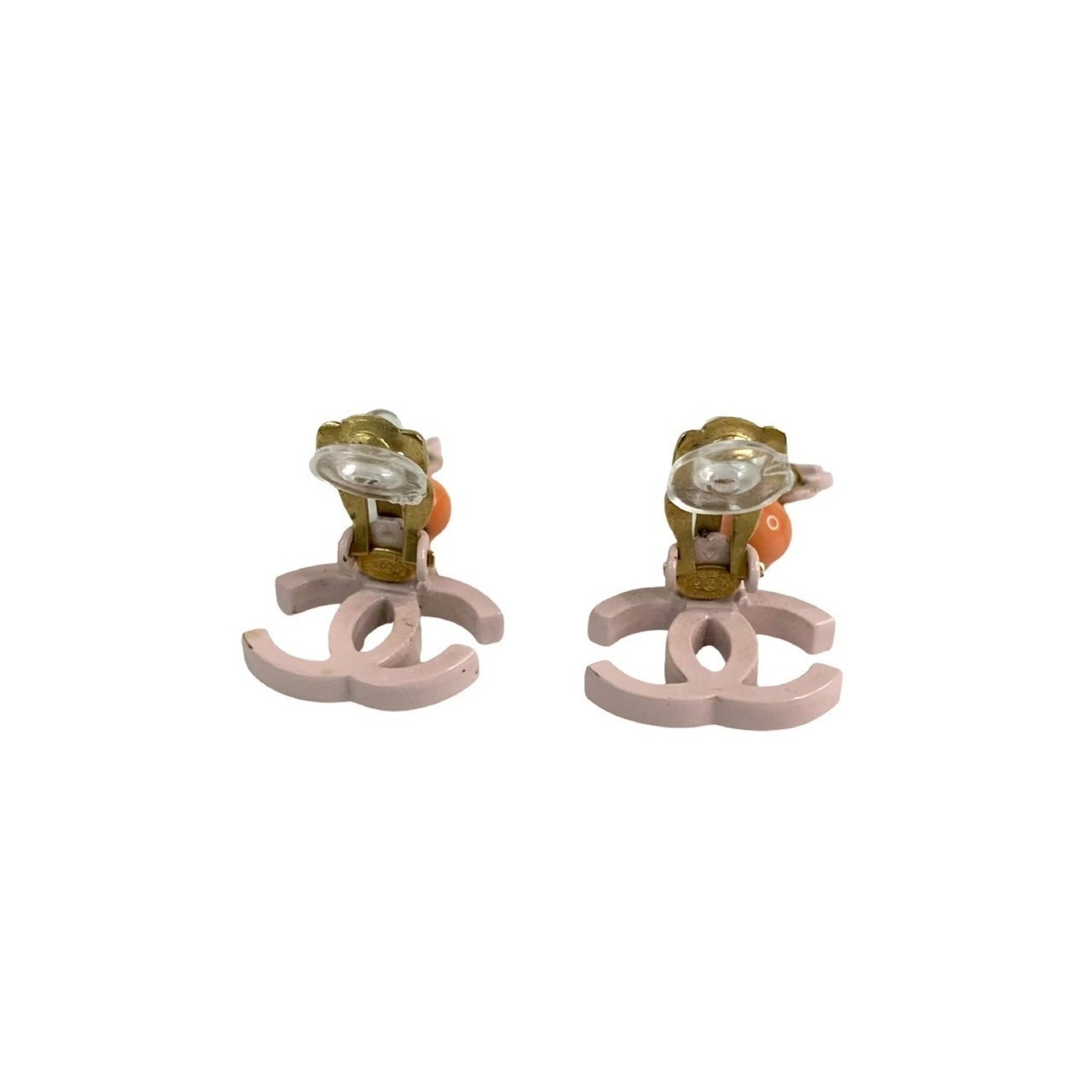 CC Logo Clip-On Earrings Metal Gold-Tone Metal