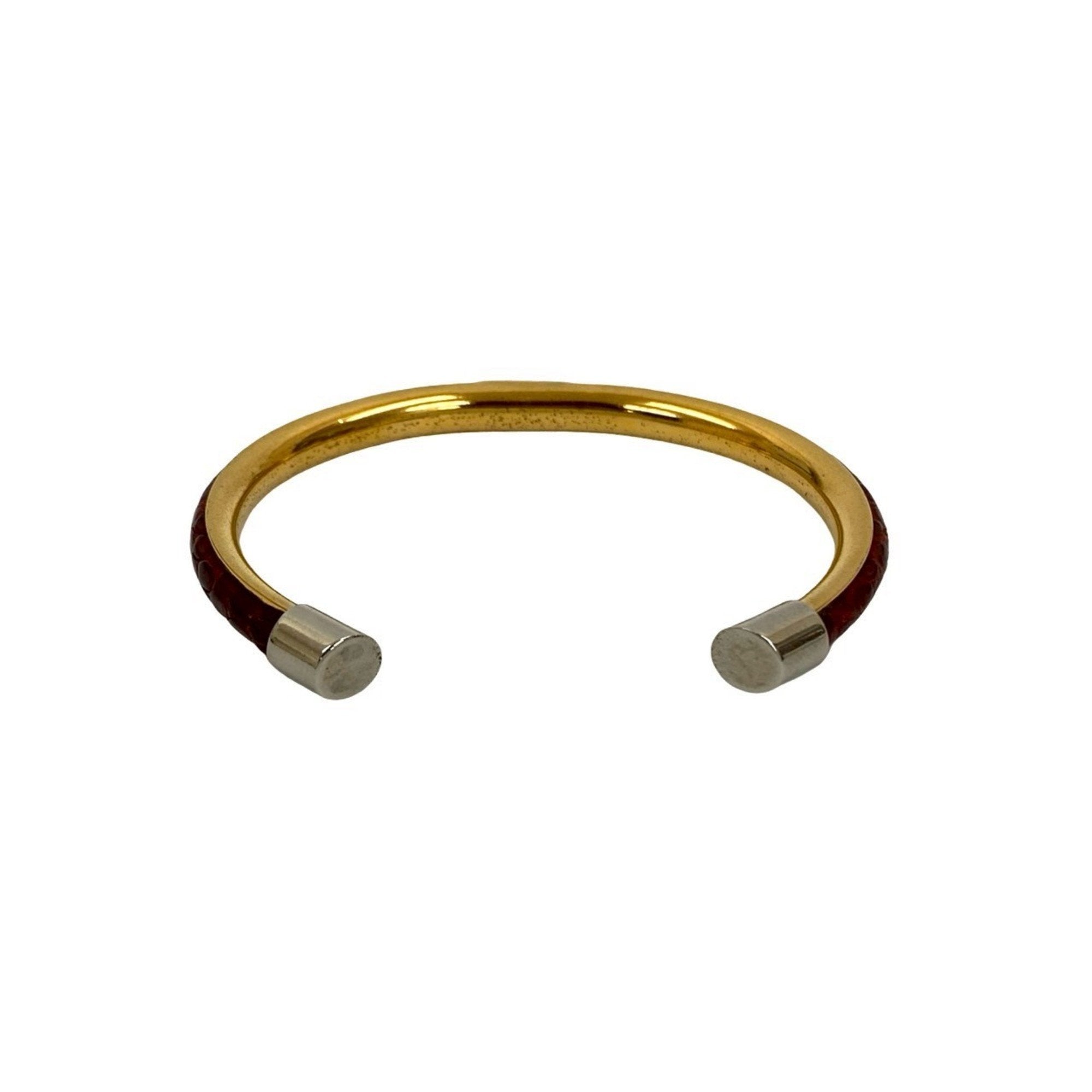 Bangle Bracelet Gold and Leather
