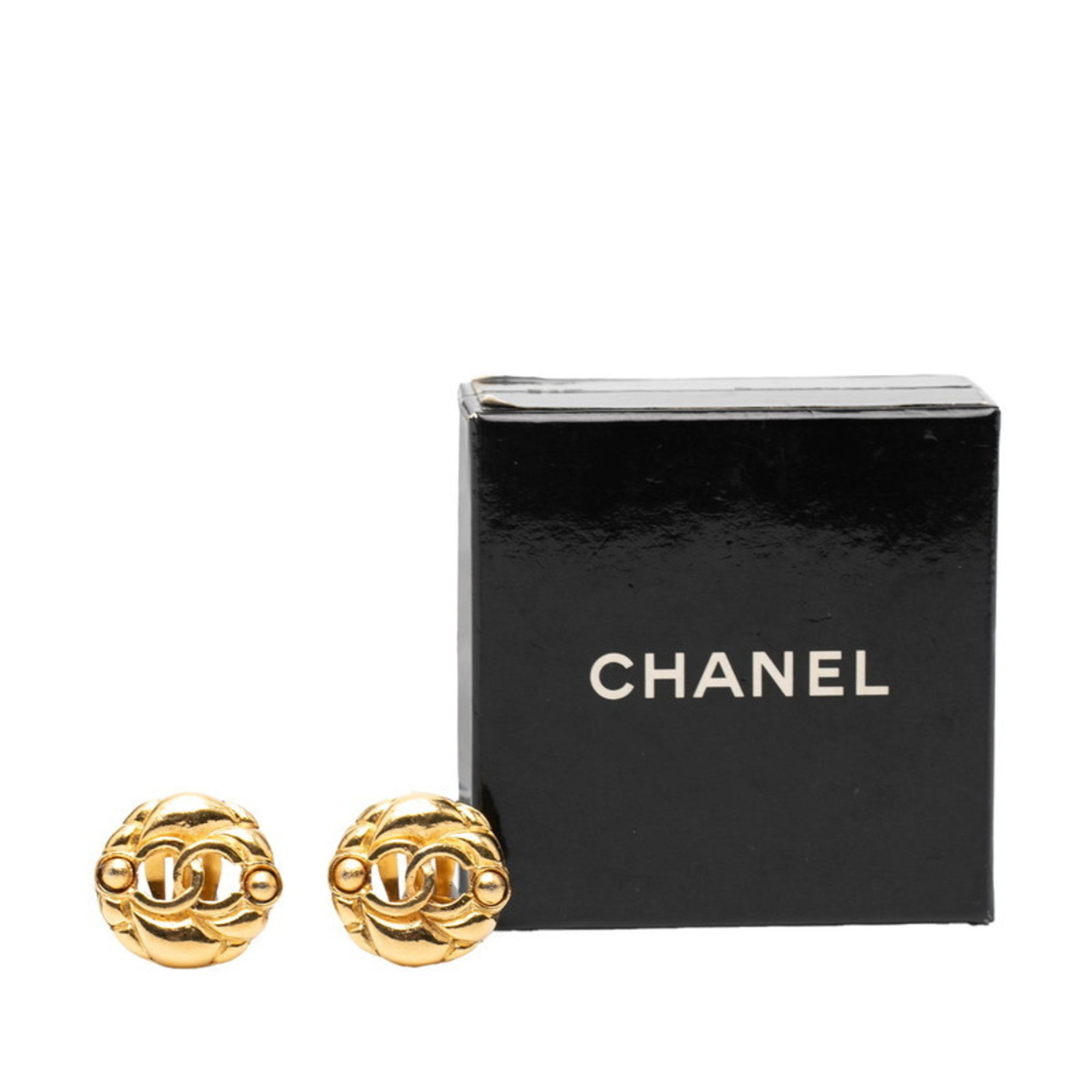 CC Logo Clip-On Earrings Metal Gold-Tone Metal