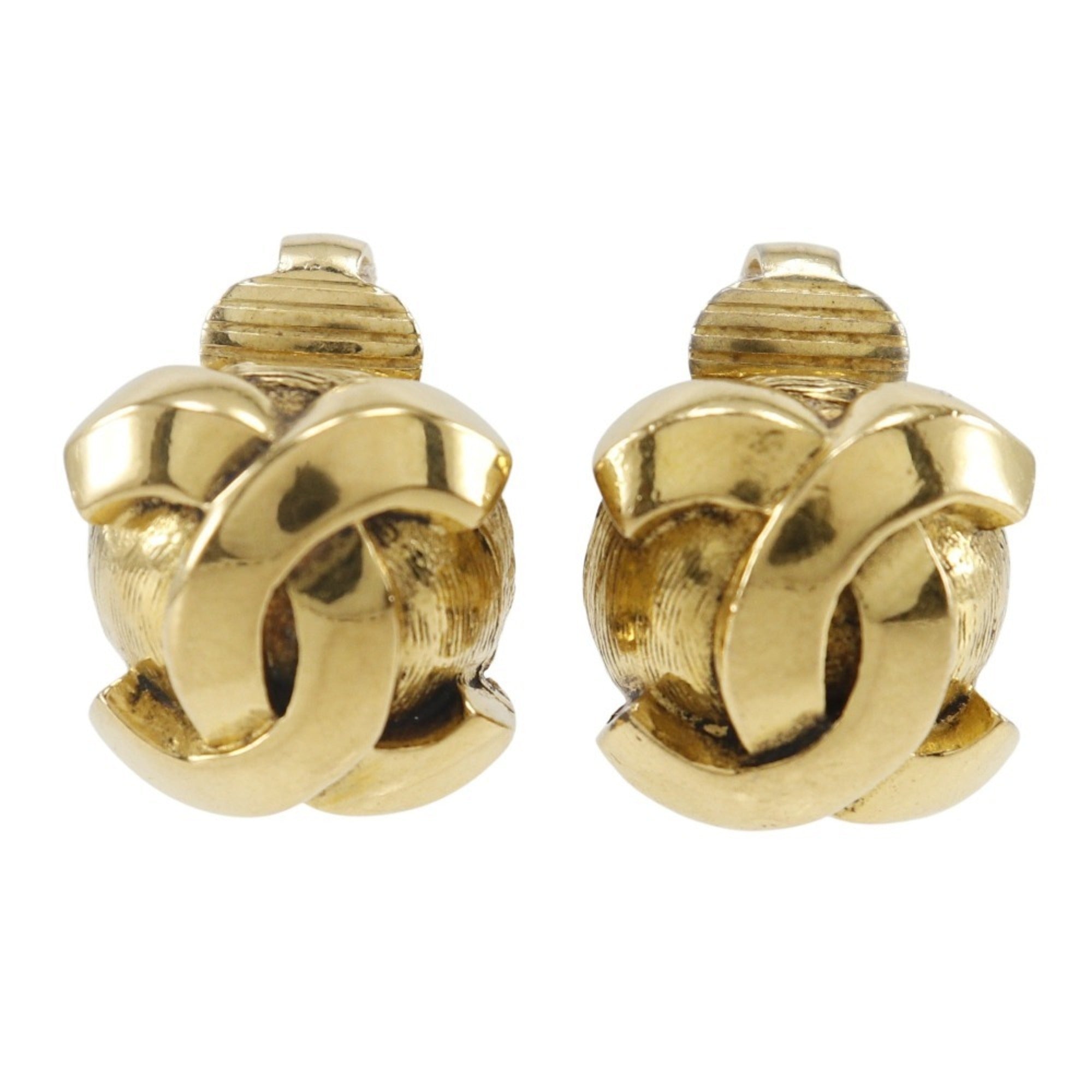 CC Logo Clip-On Earrings Metal Gold-Tone Metal