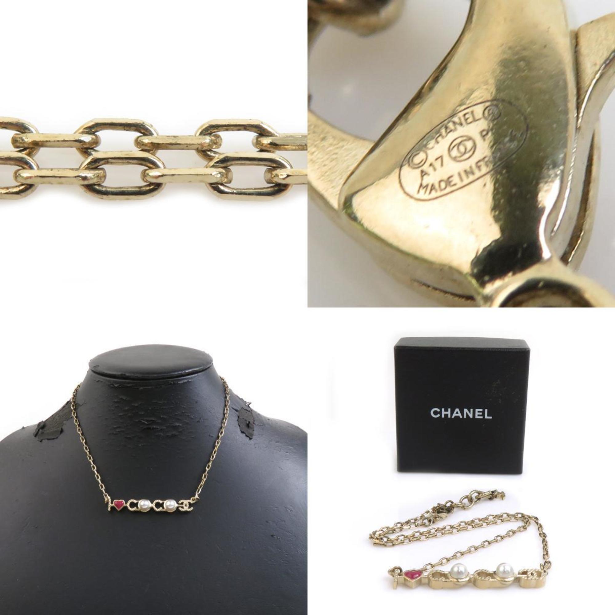 Pendant Necklace Metal Gold with Artificial Pearl