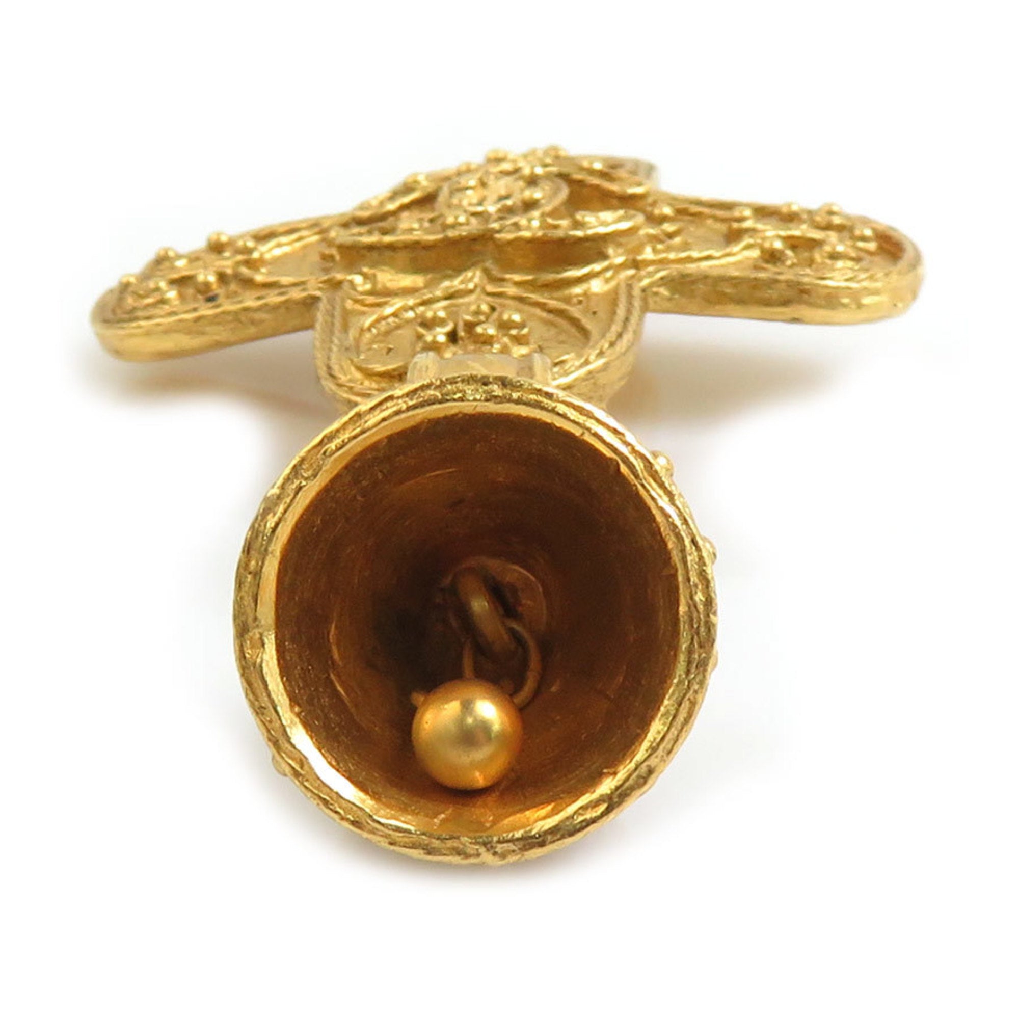 CC Logo Brooch Gold-Tone Metal