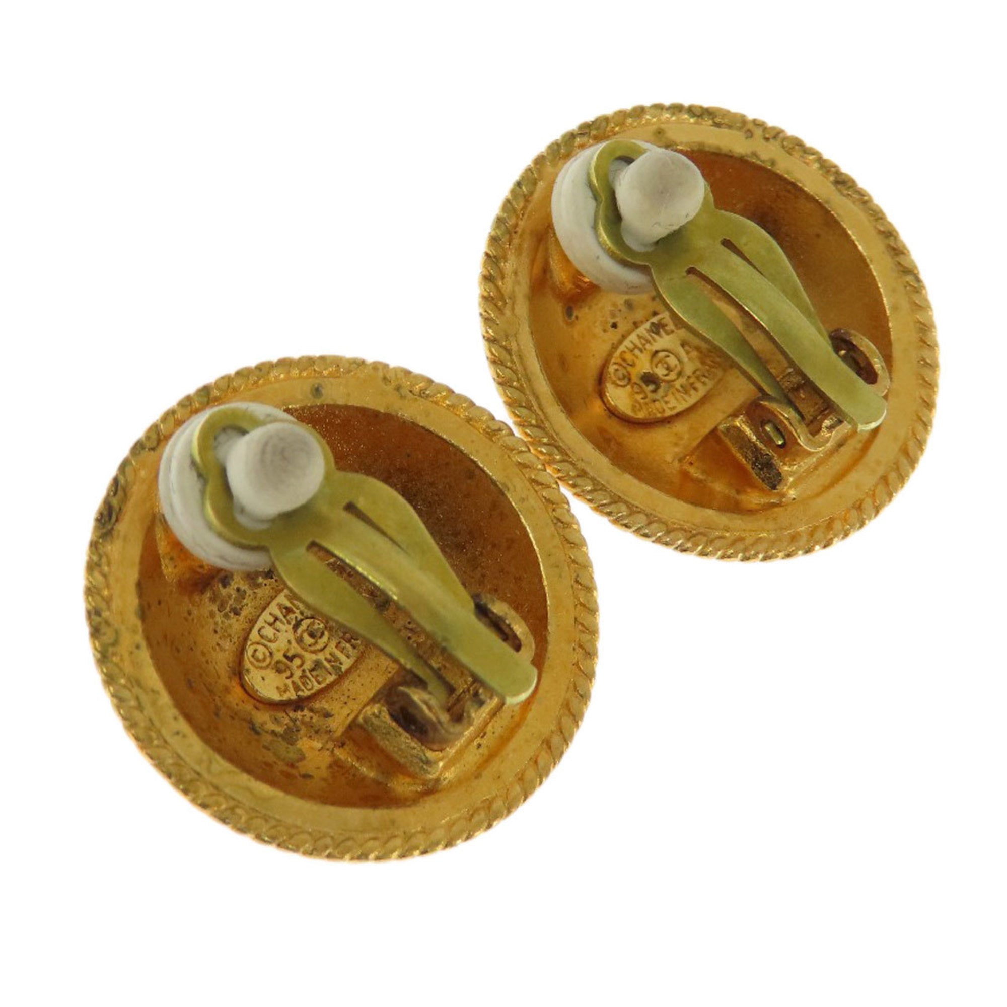 CC Logo Clip-On Earrings Gold-Tone Metal Gold-Tone Metal