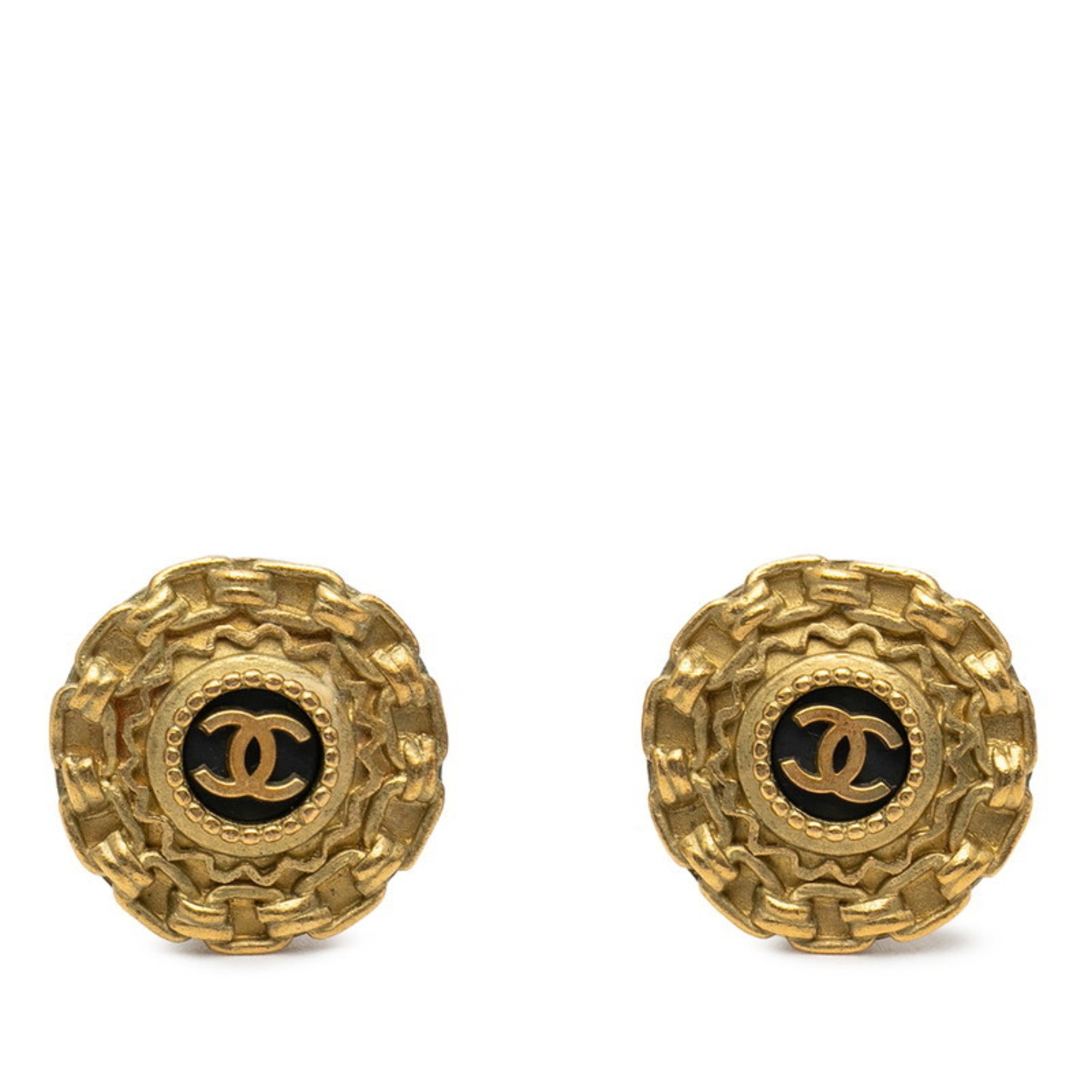 CC Logo Earrings Metal Gold-Tone Metal