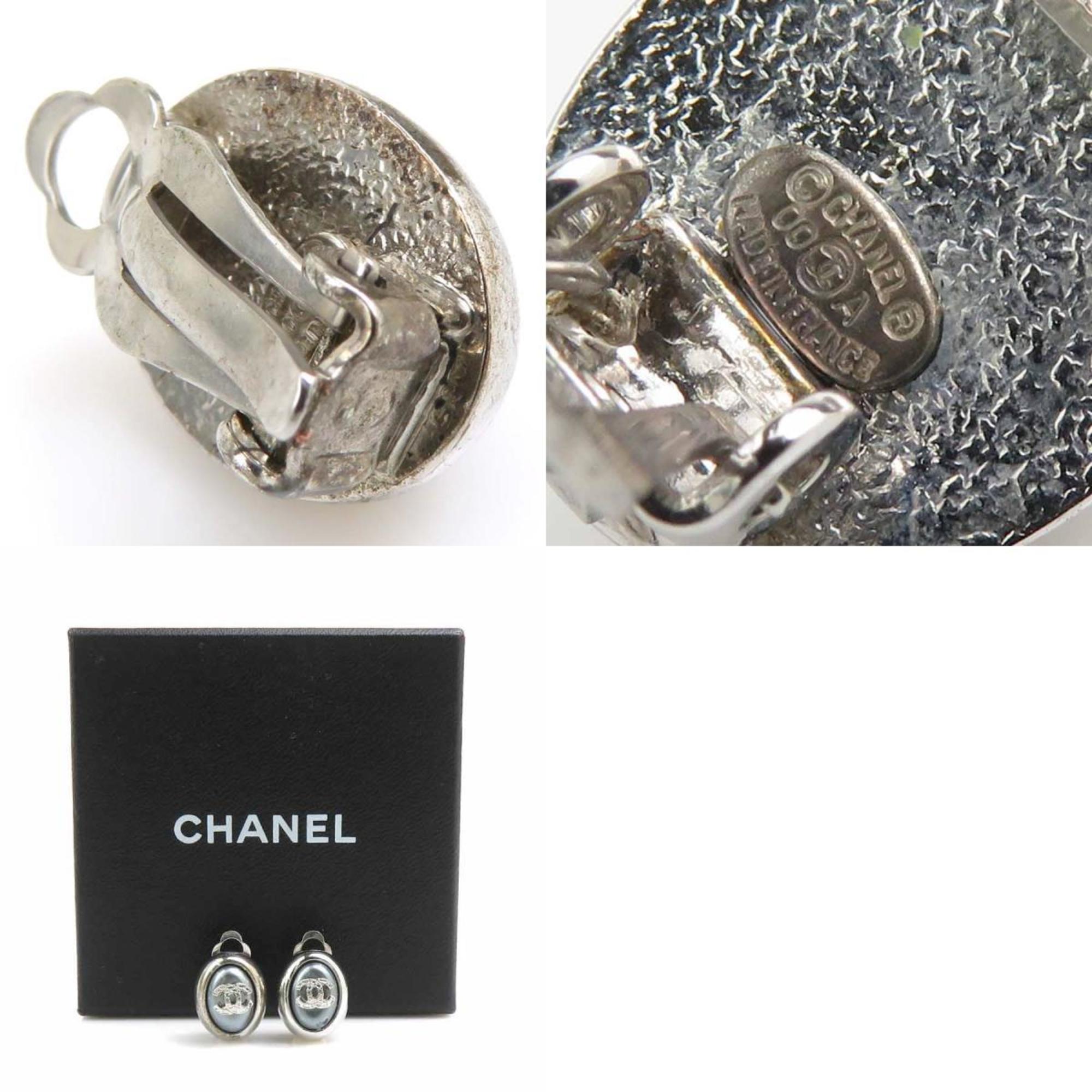 CC Logo Clip-On Earrings Silver-Tone Metal Silver-Tone Metal