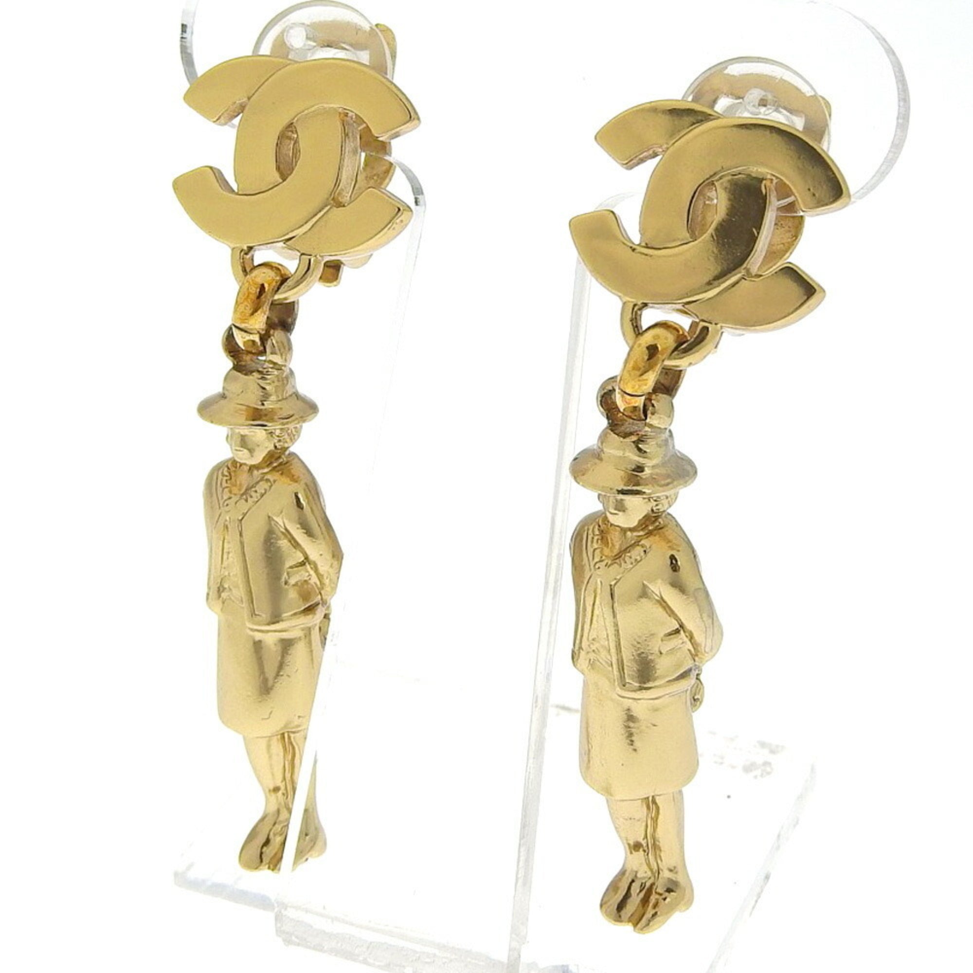 CC Logo Earrings Metal Gold-Tone Metal